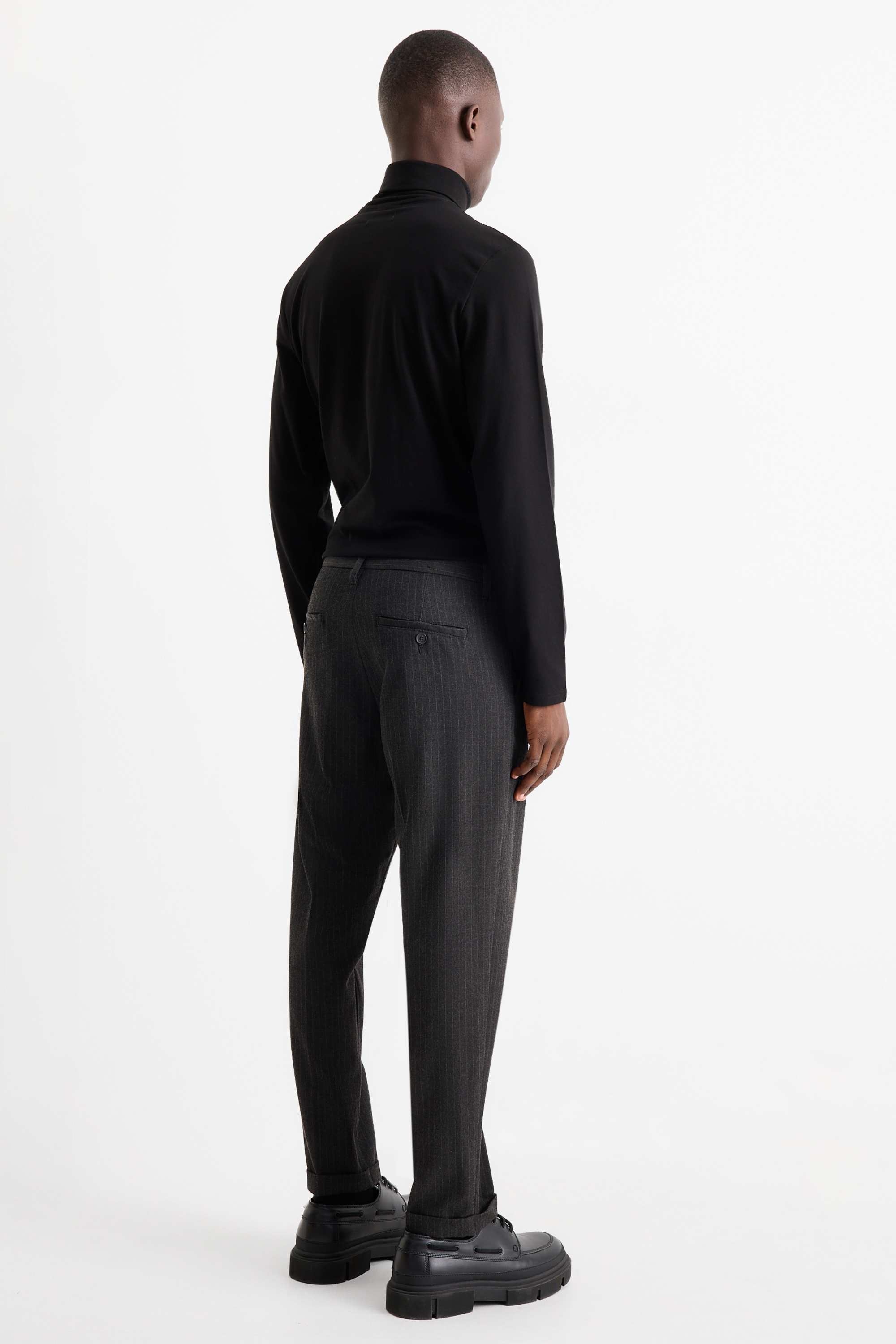 Chinos - tapered fit - pinstripes dark gray