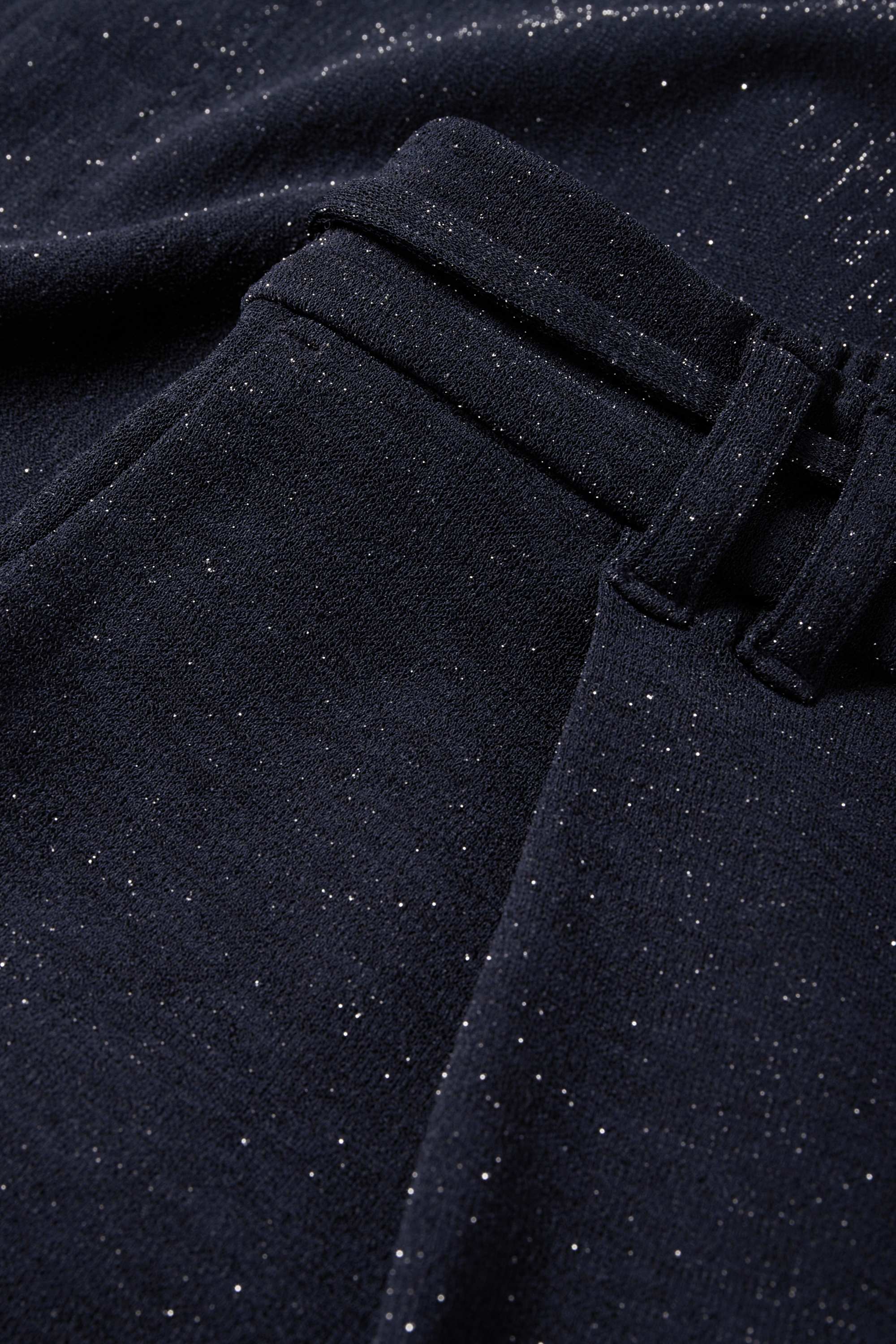 Jersey trousers - high-rise waist - wide leg dark blue