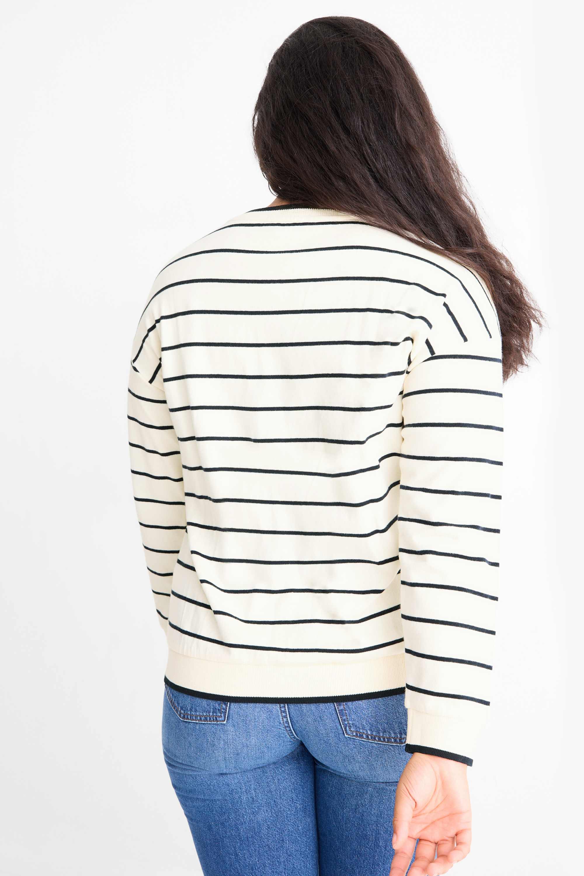 Cardigan - striped cremewhite