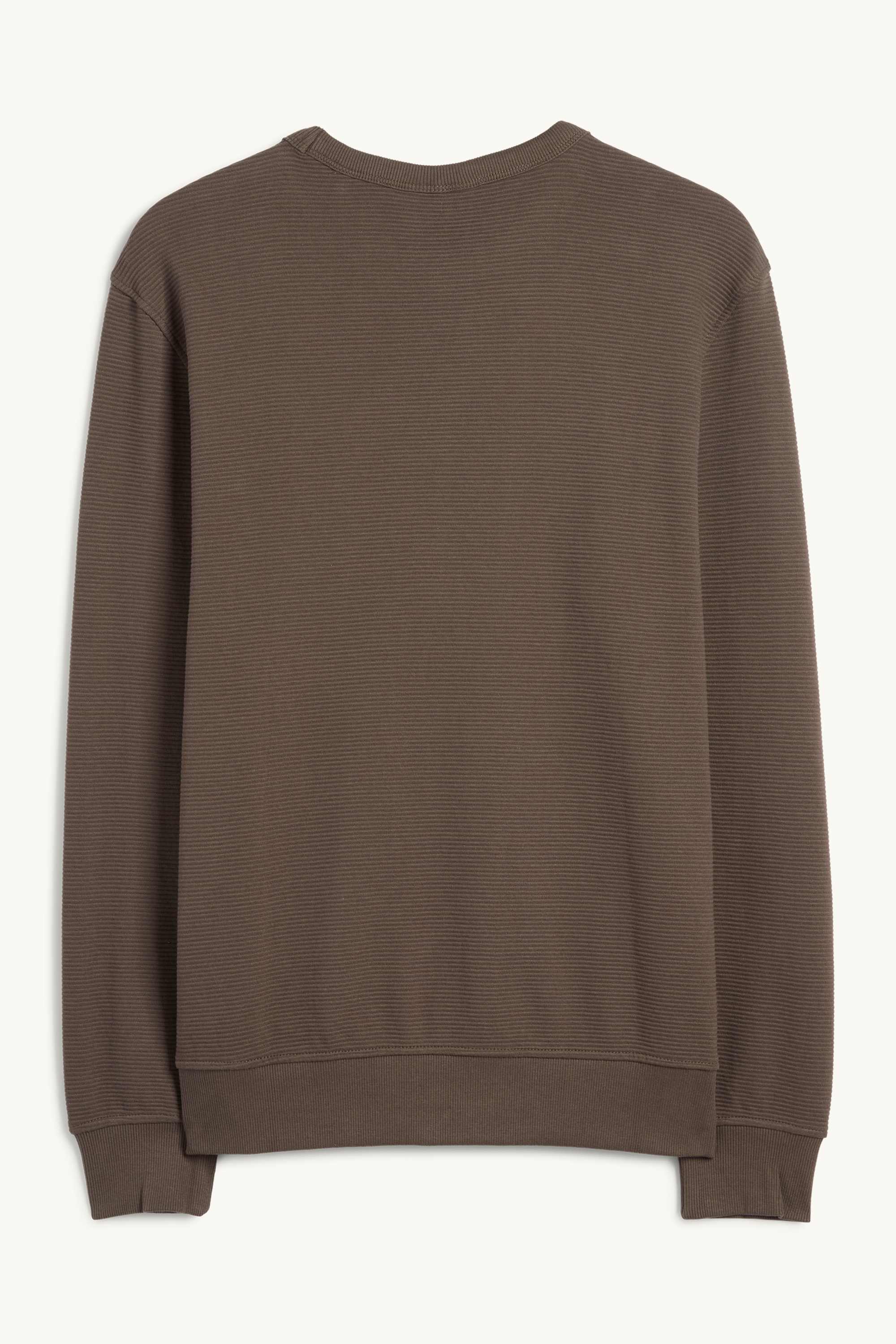 Sweatshirt - ribbed dark brown
