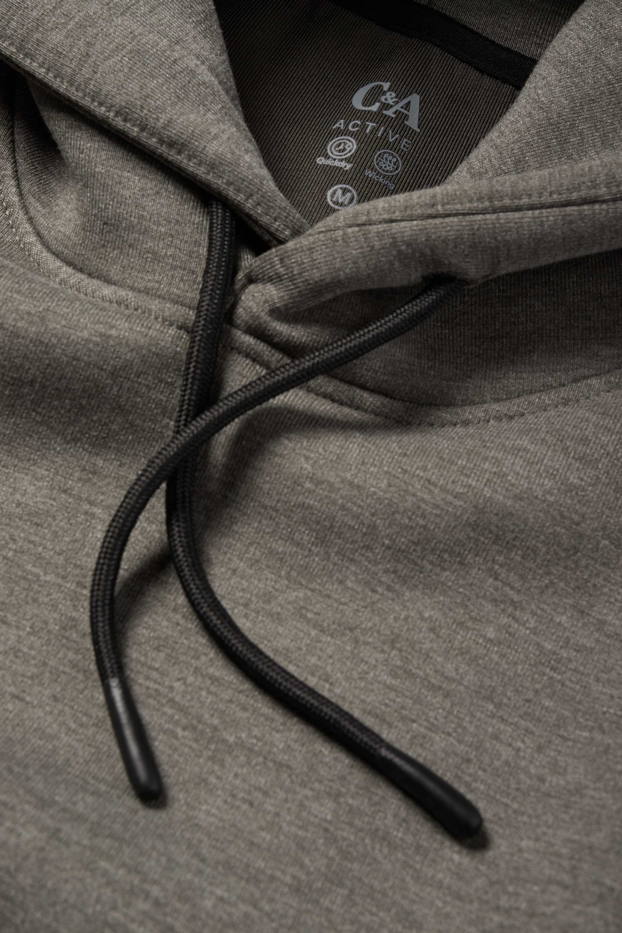 Technical hoodie dark green-melange