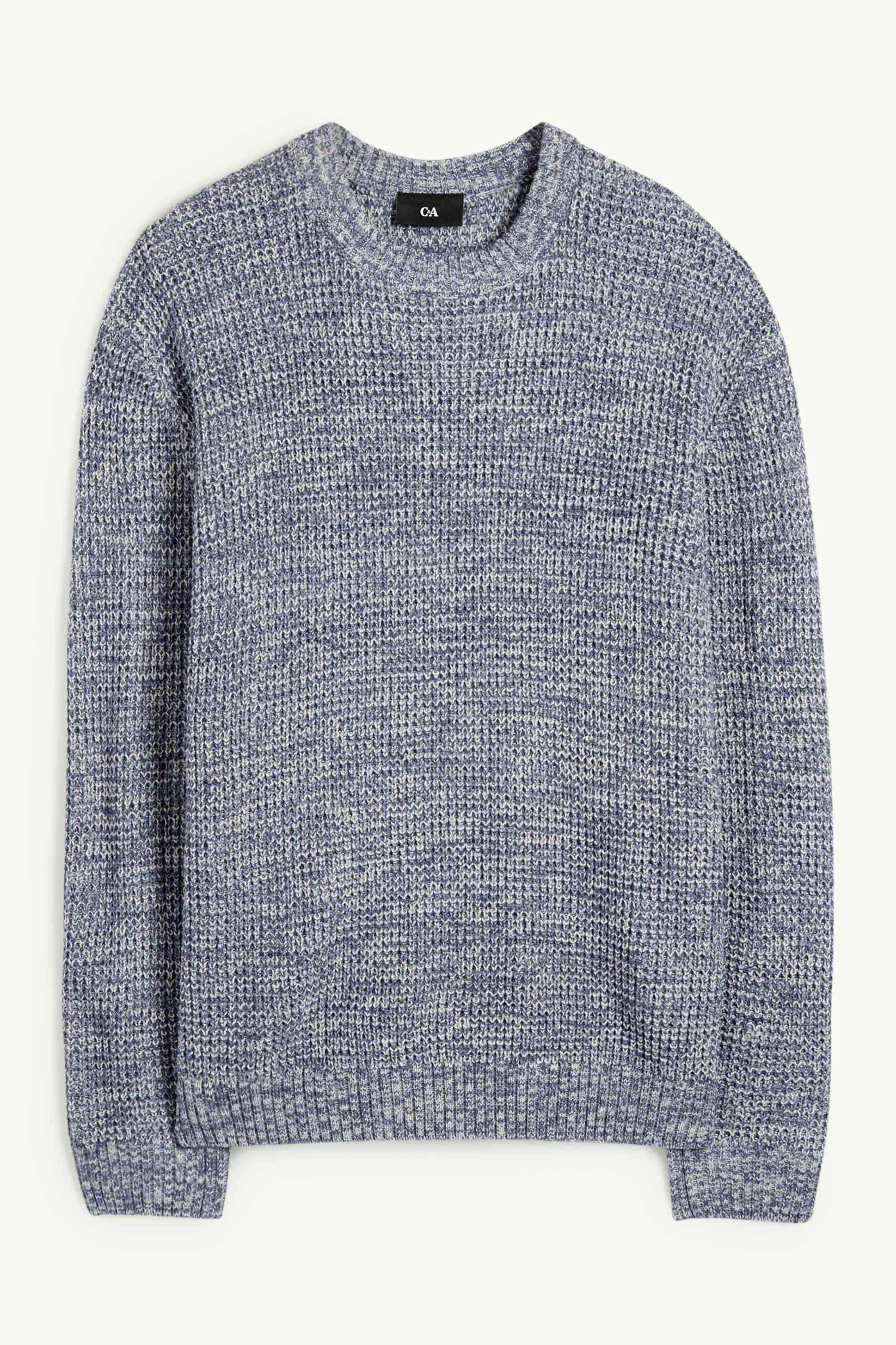 Jumper - textured dark blue-melange