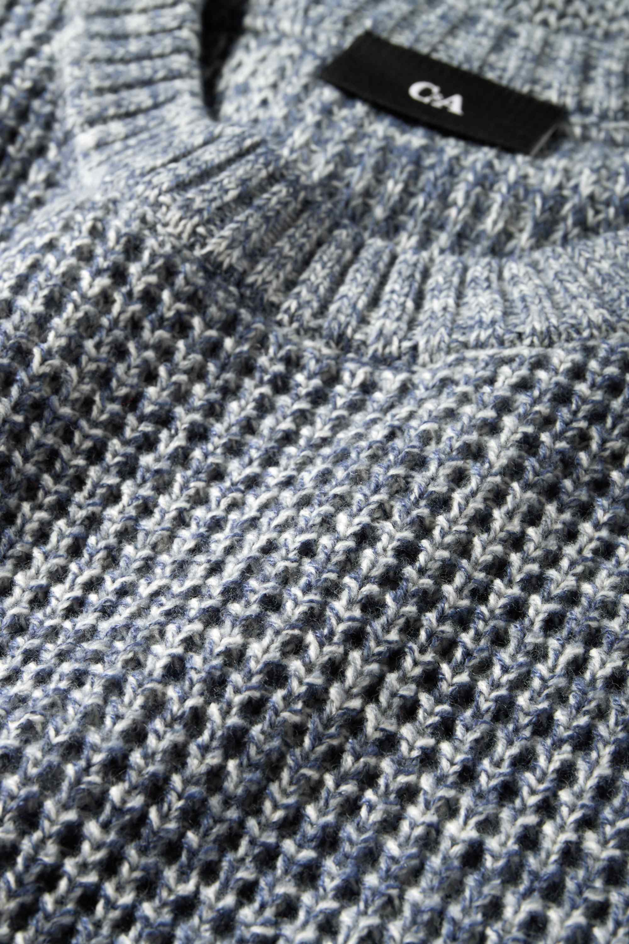 Jumper - textured dark blue-melange