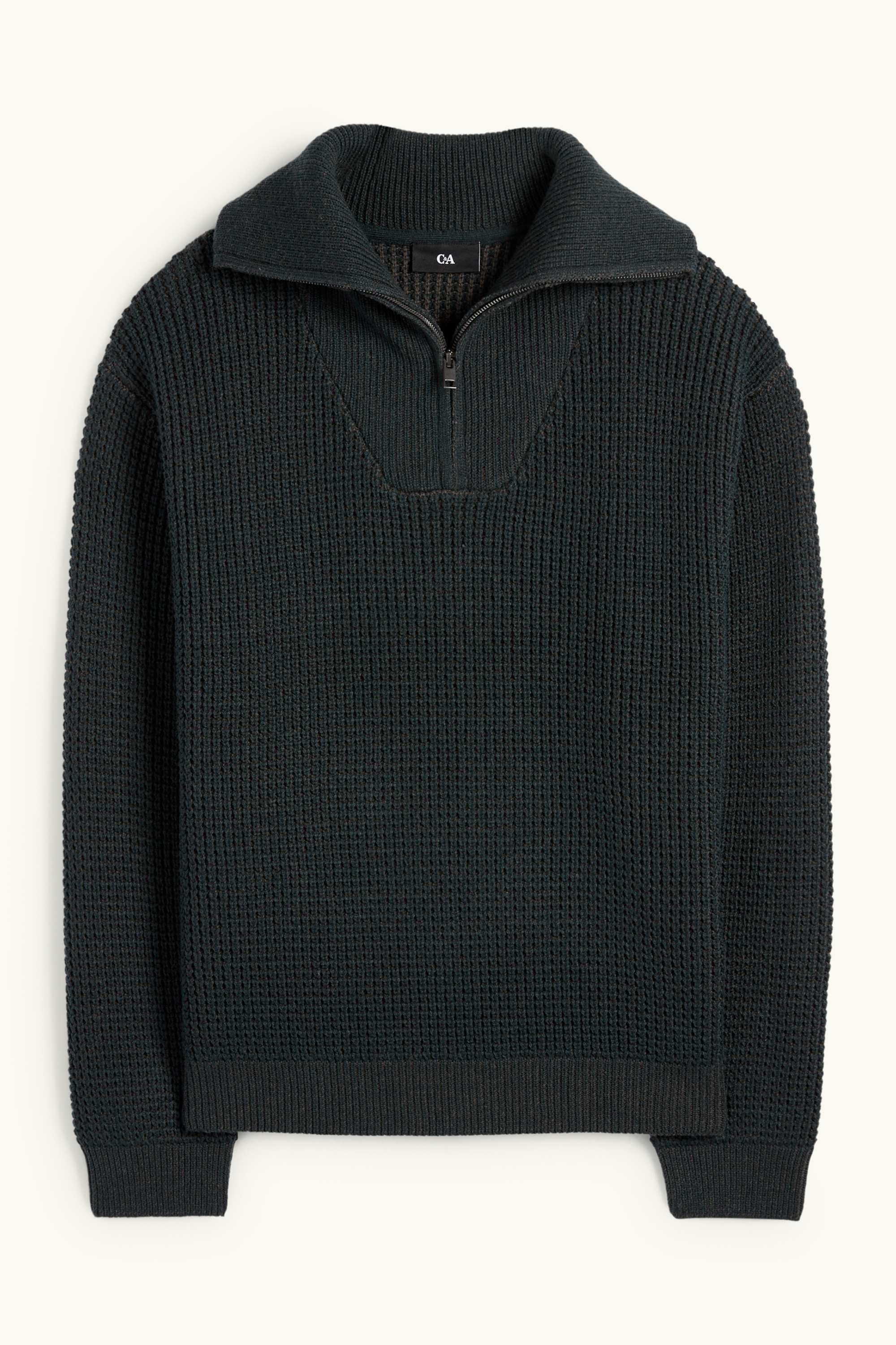 Jumper - textured dark green