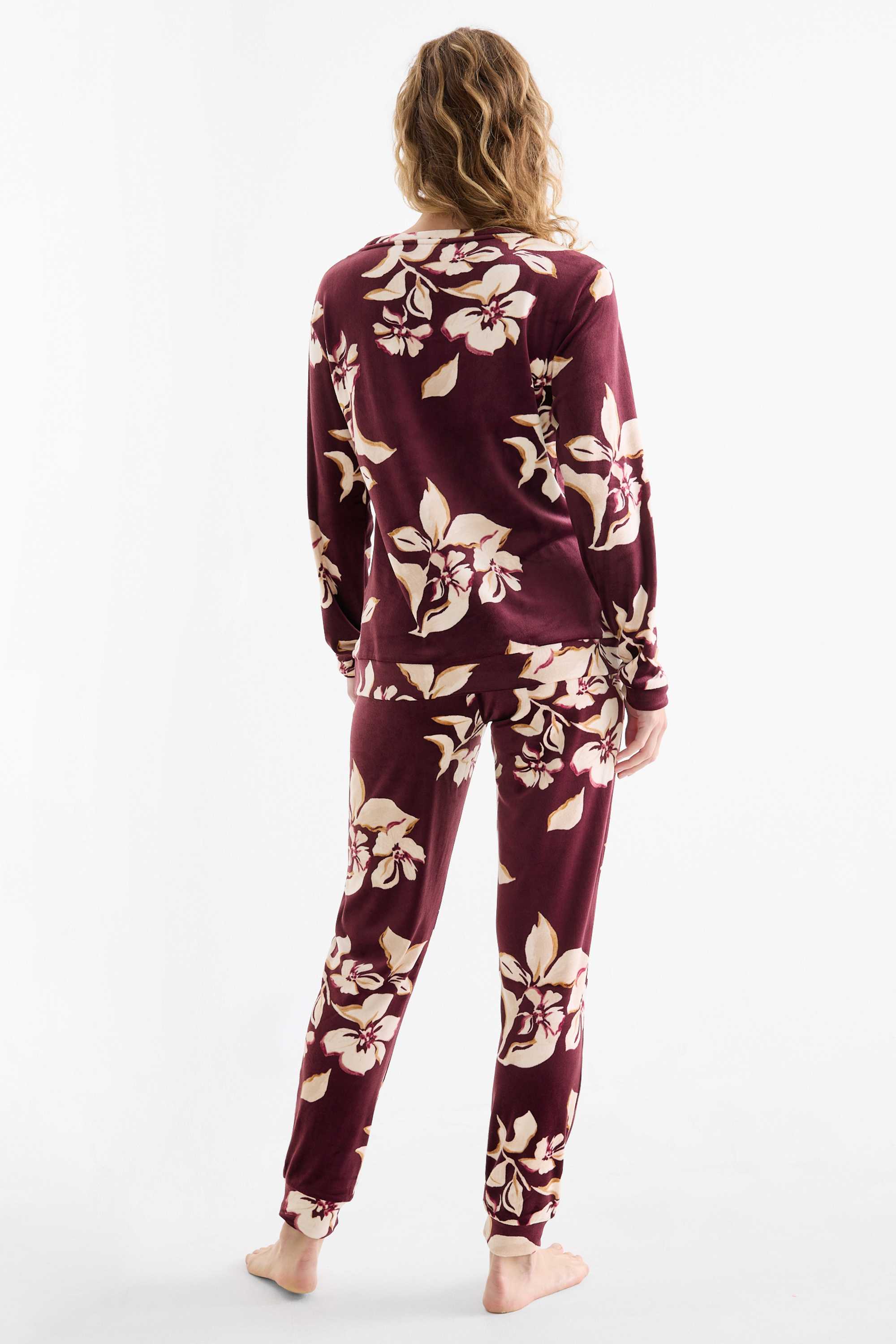 Winter pyjamas - floral purple