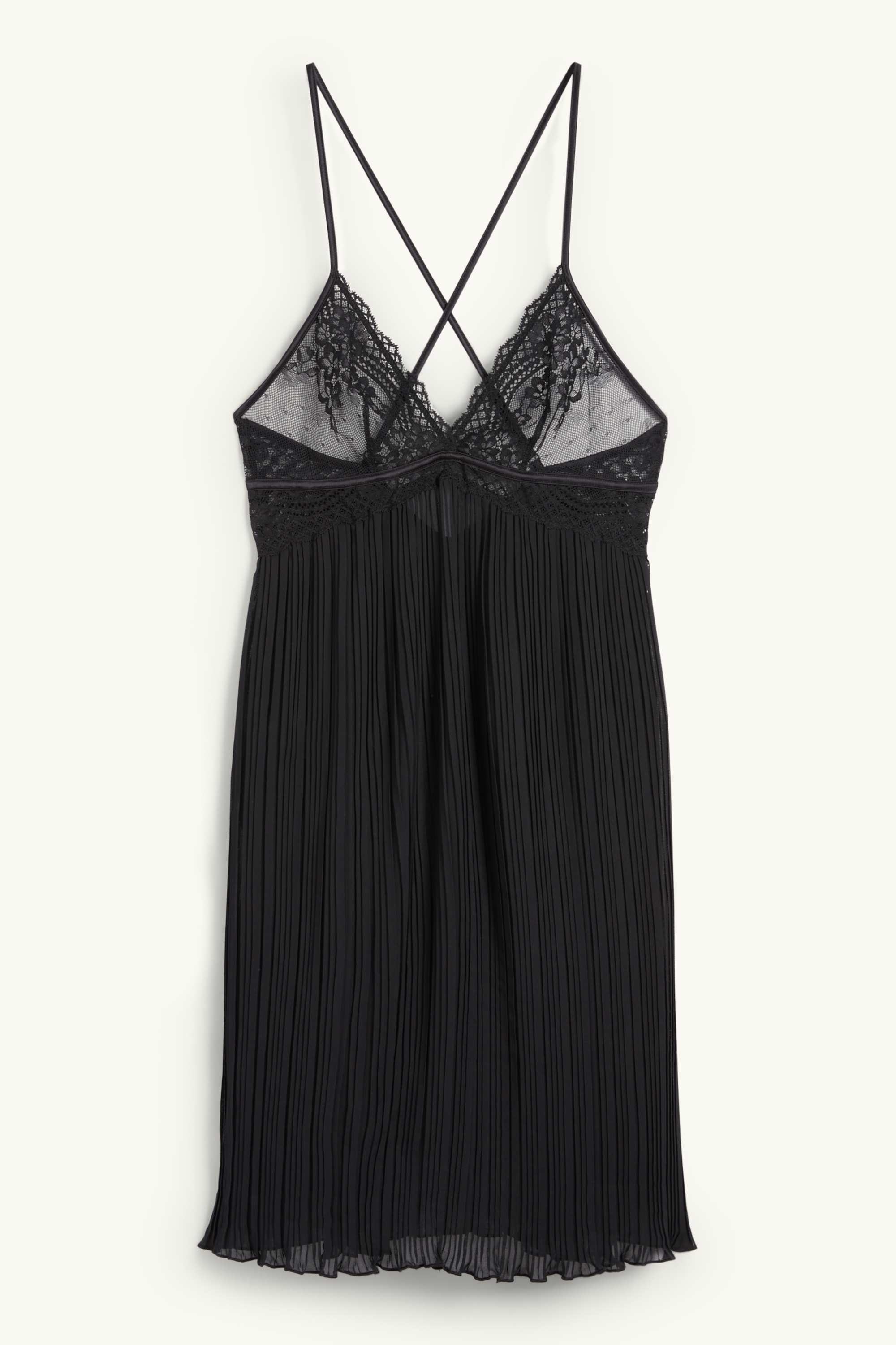 Plissé nightdress black