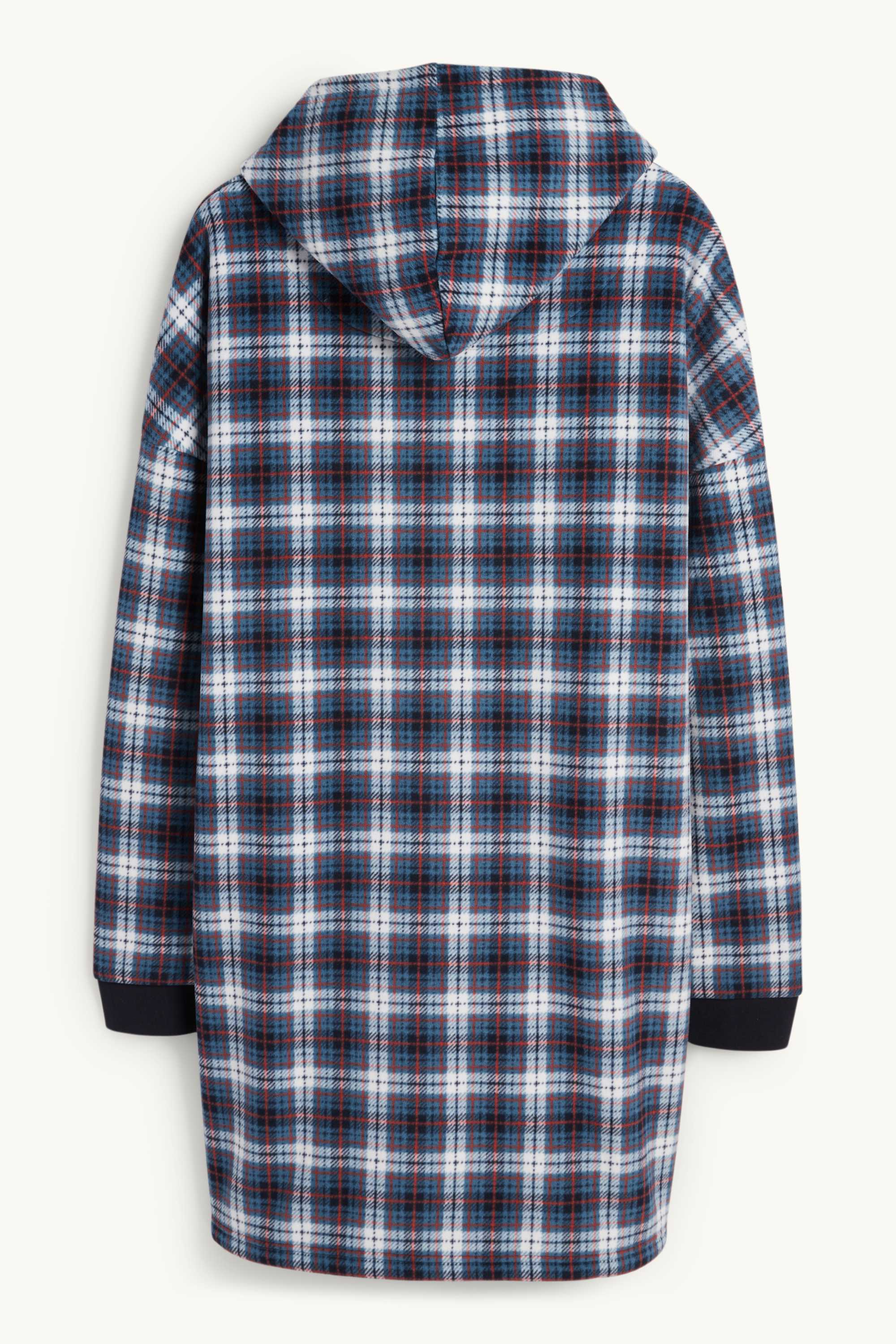 Hoodie blanket - check dark blue