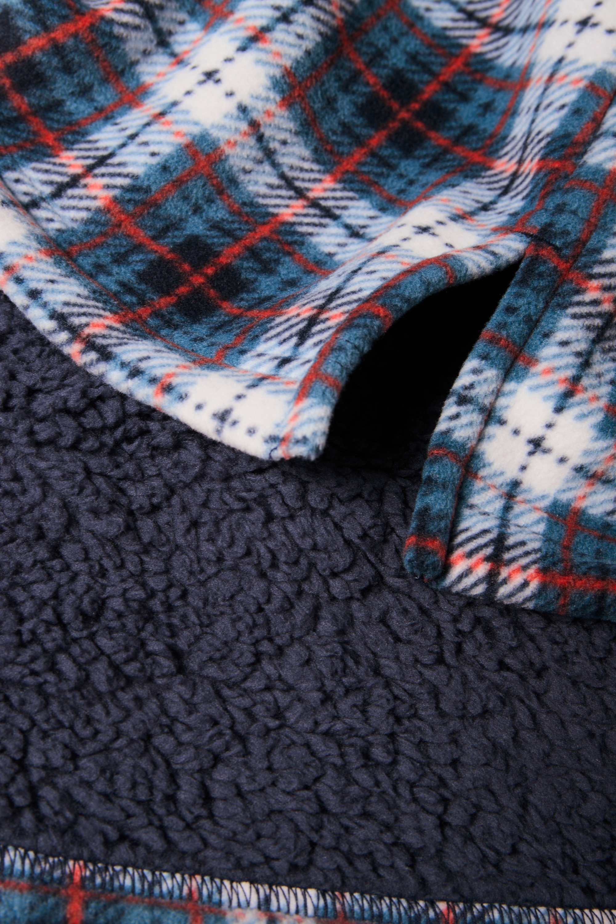 Hoodie blanket - check dark blue
