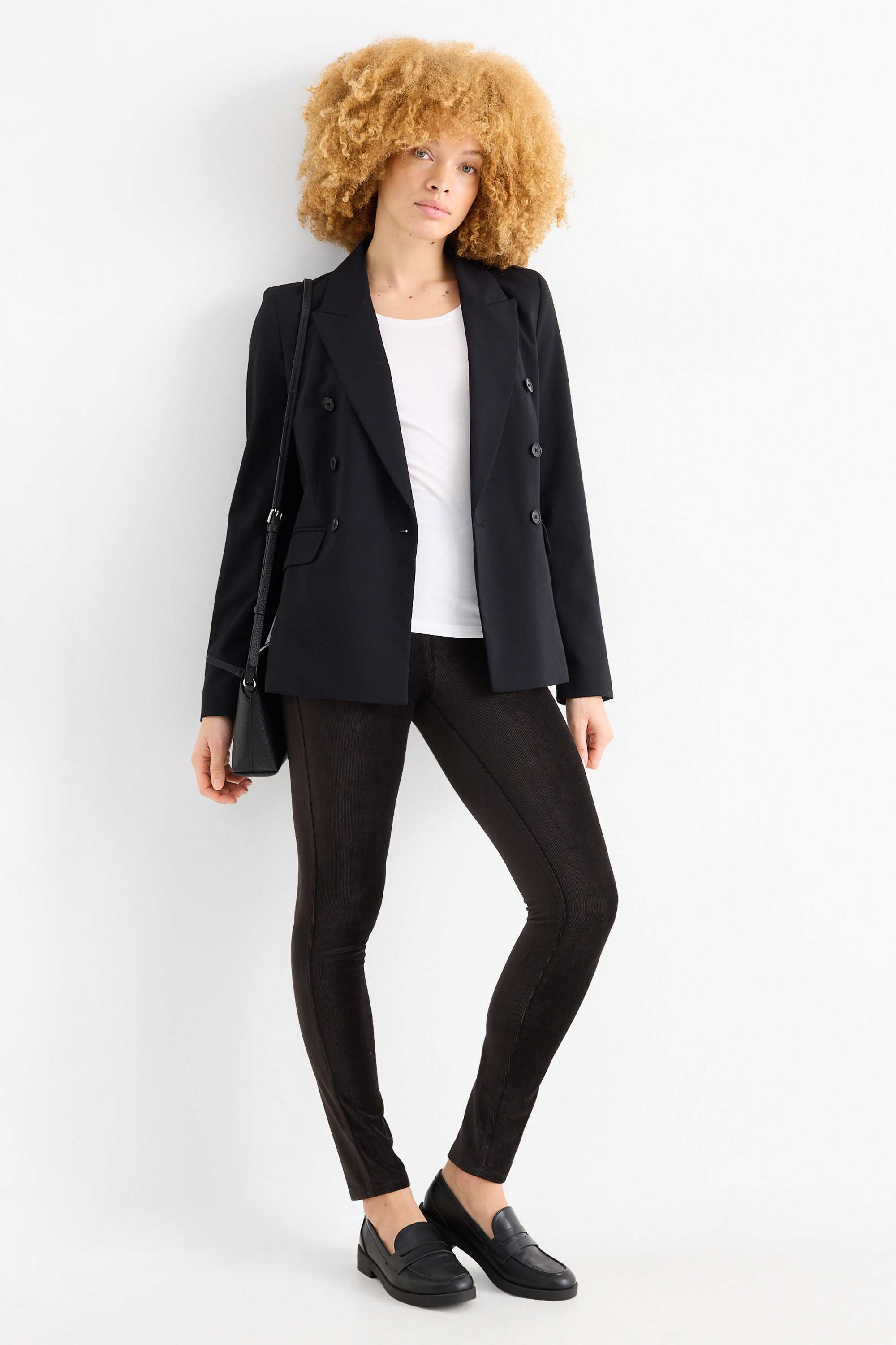 Corduroy leggings black