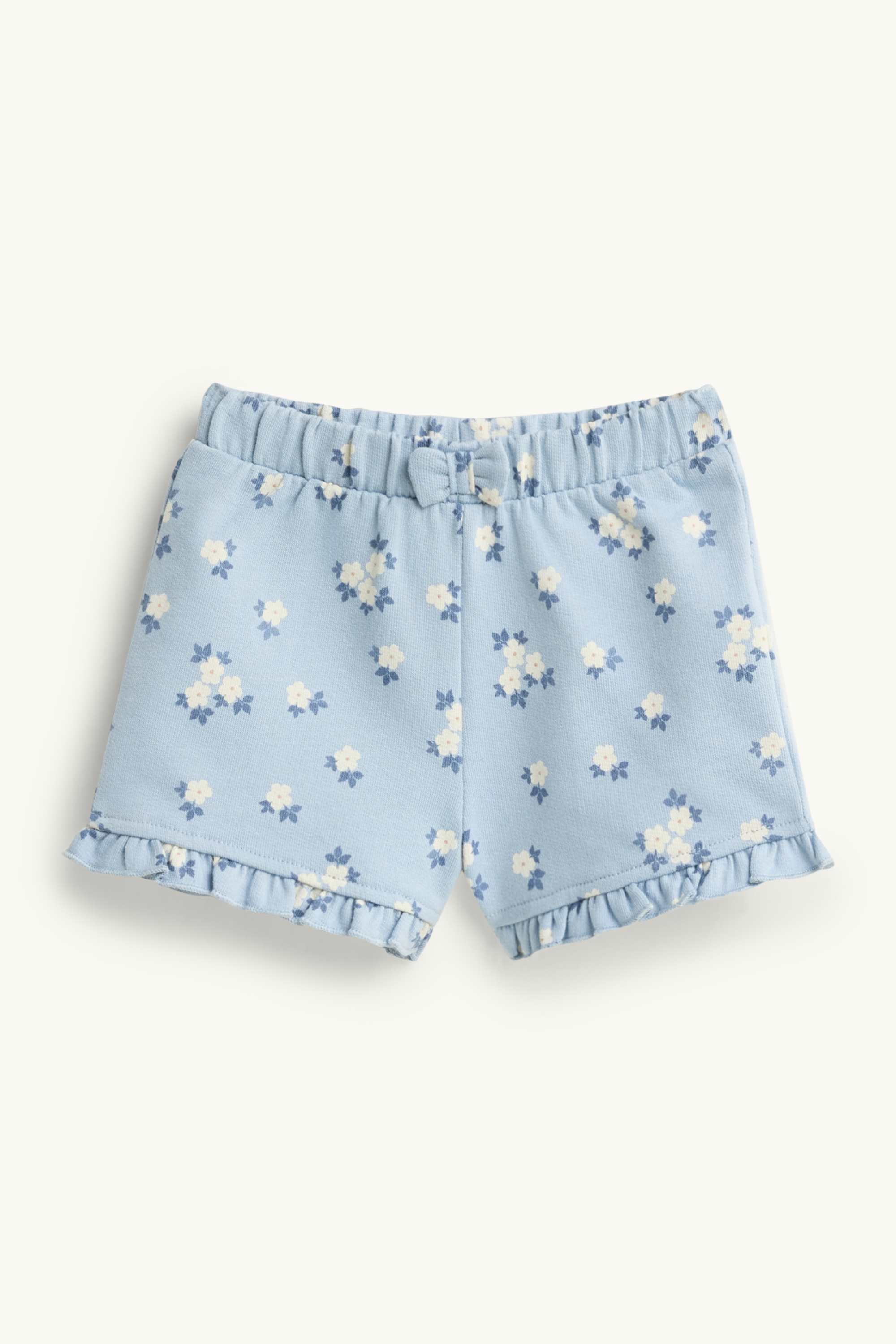 Floral - baby outfit - 2 piece white / light blue