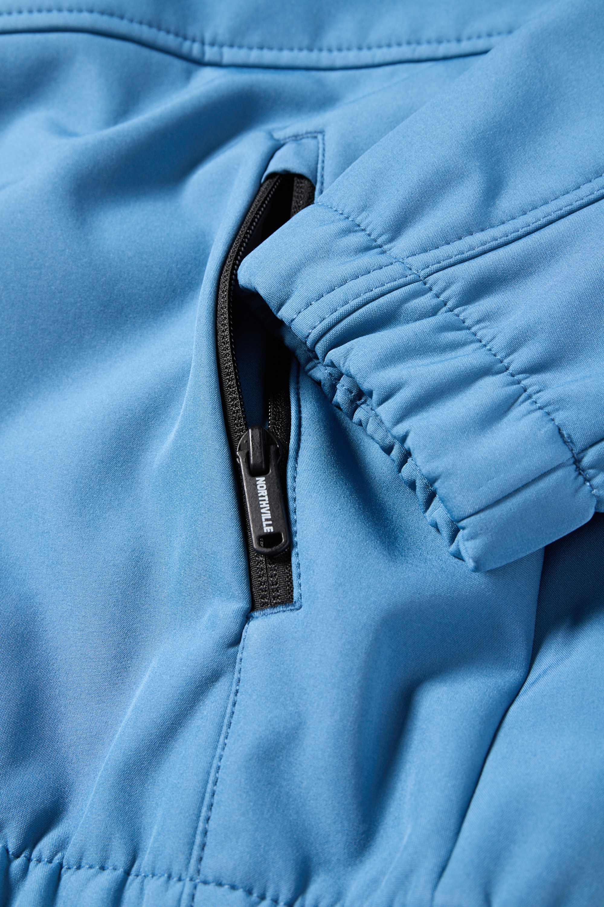 Softshell jacket with hood - waterproof blue