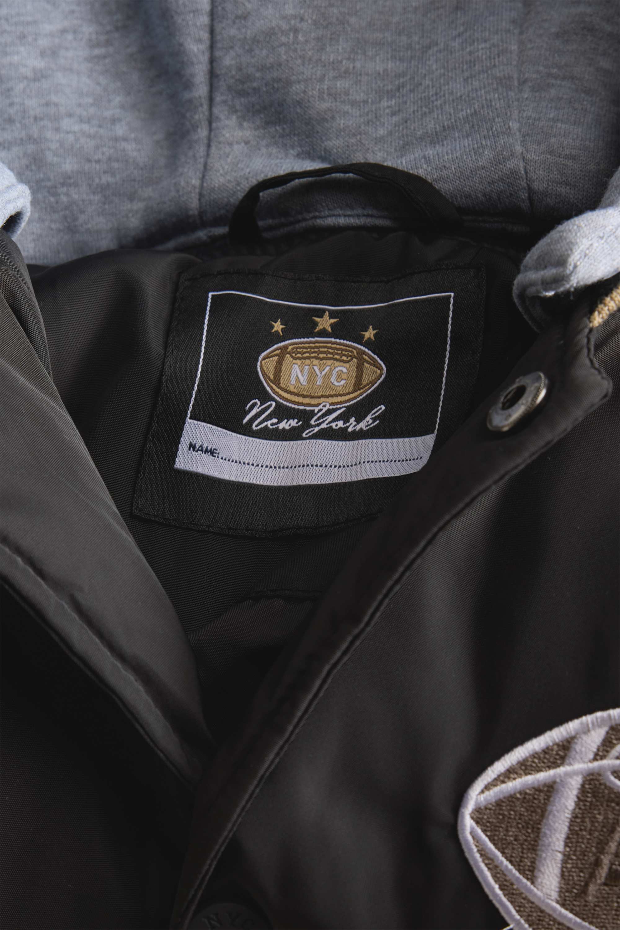 Football - varsity jacket with hood black