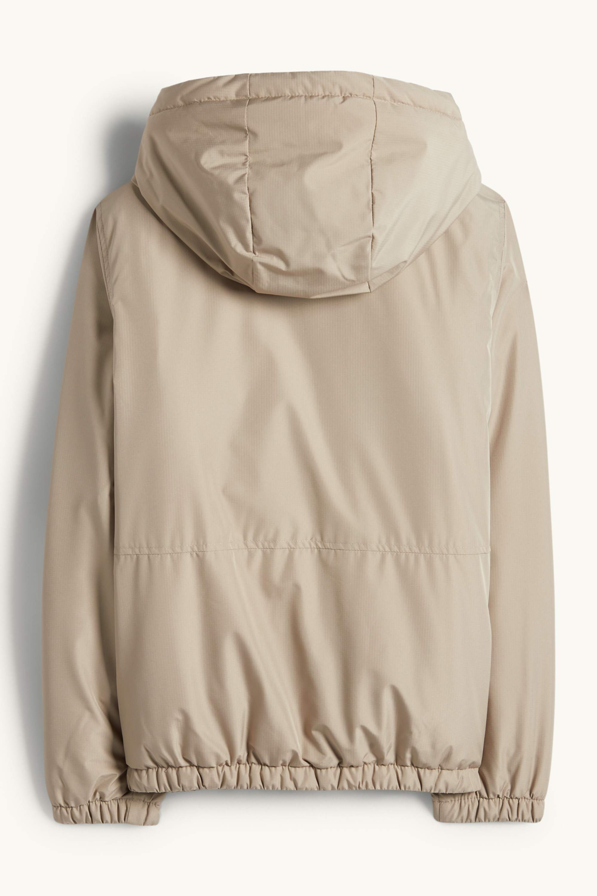 Jacket with hood - lined - textured beige