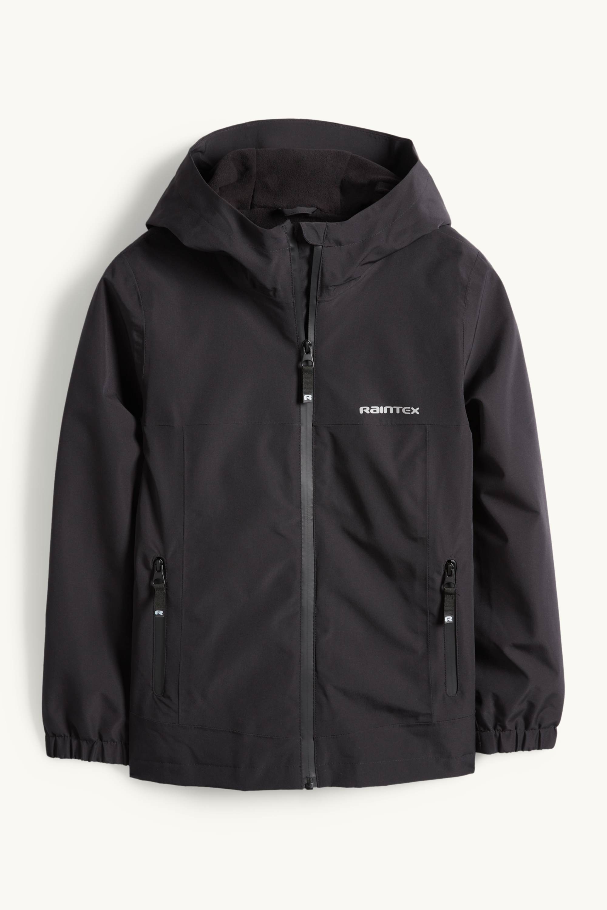 Rain jacket with hood - waterproof black