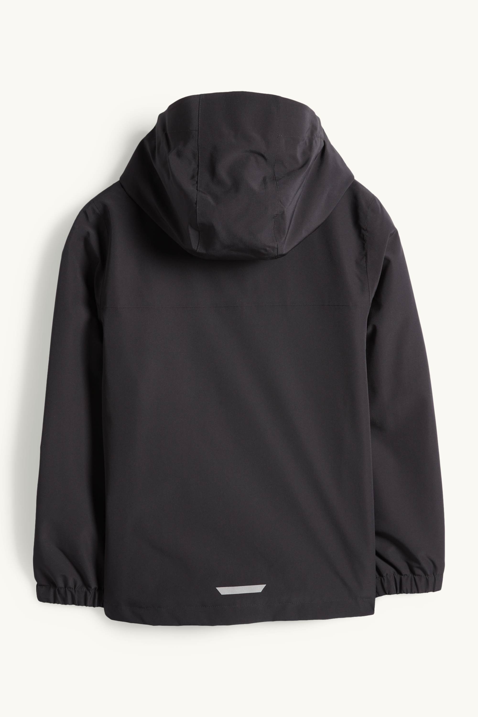 Rain jacket with hood - waterproof black