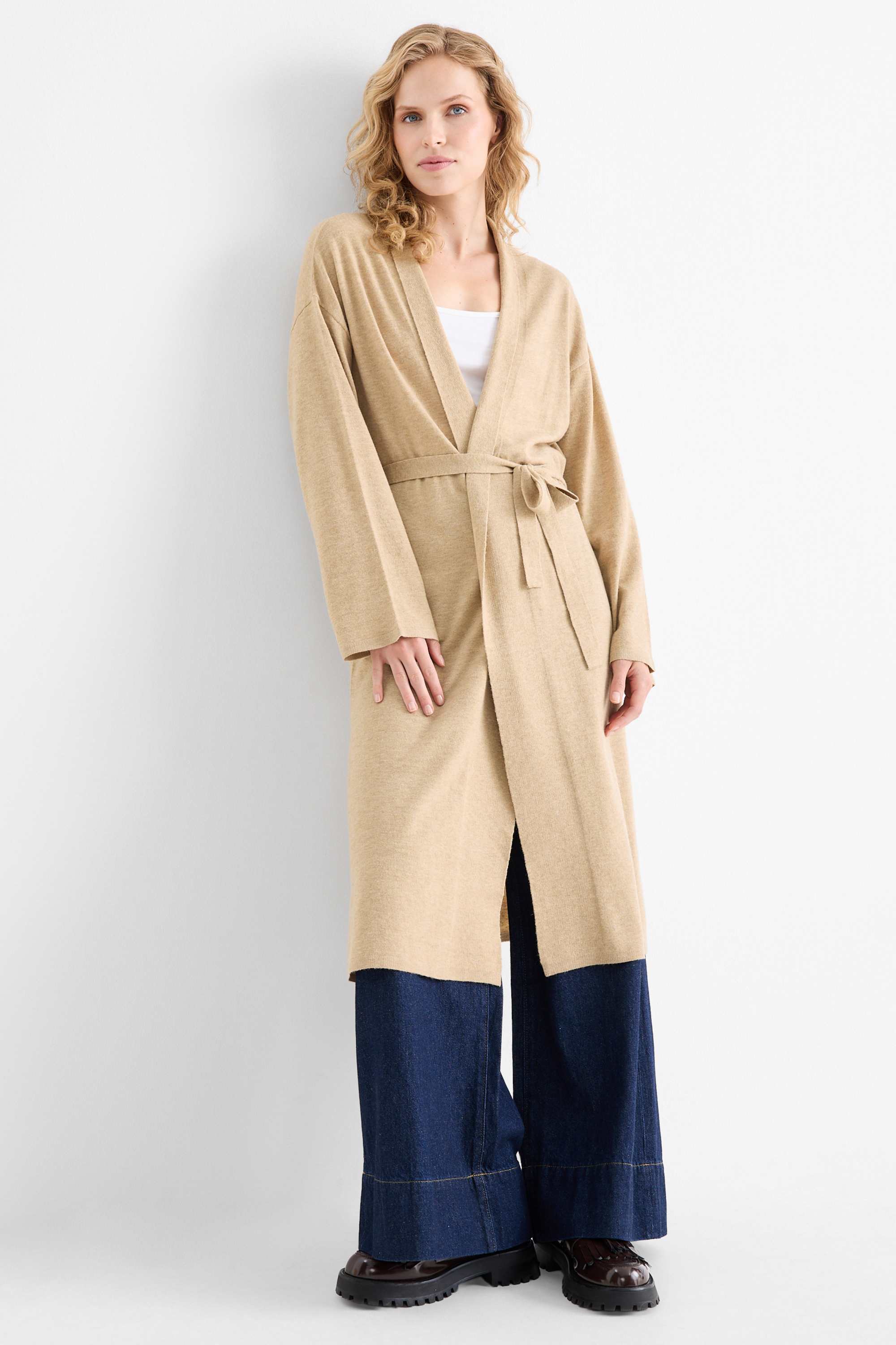 Long cardigan beige