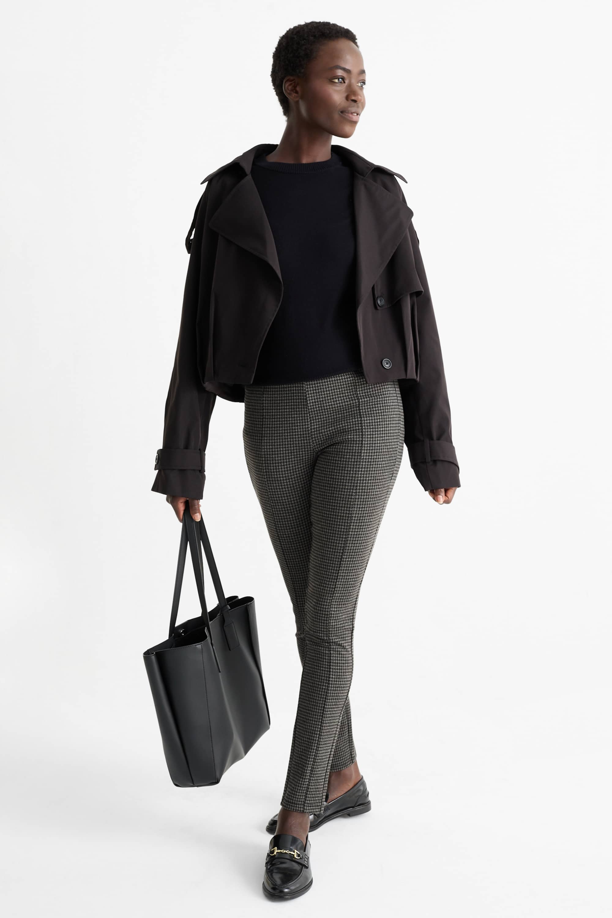 Leggings - check dark gray