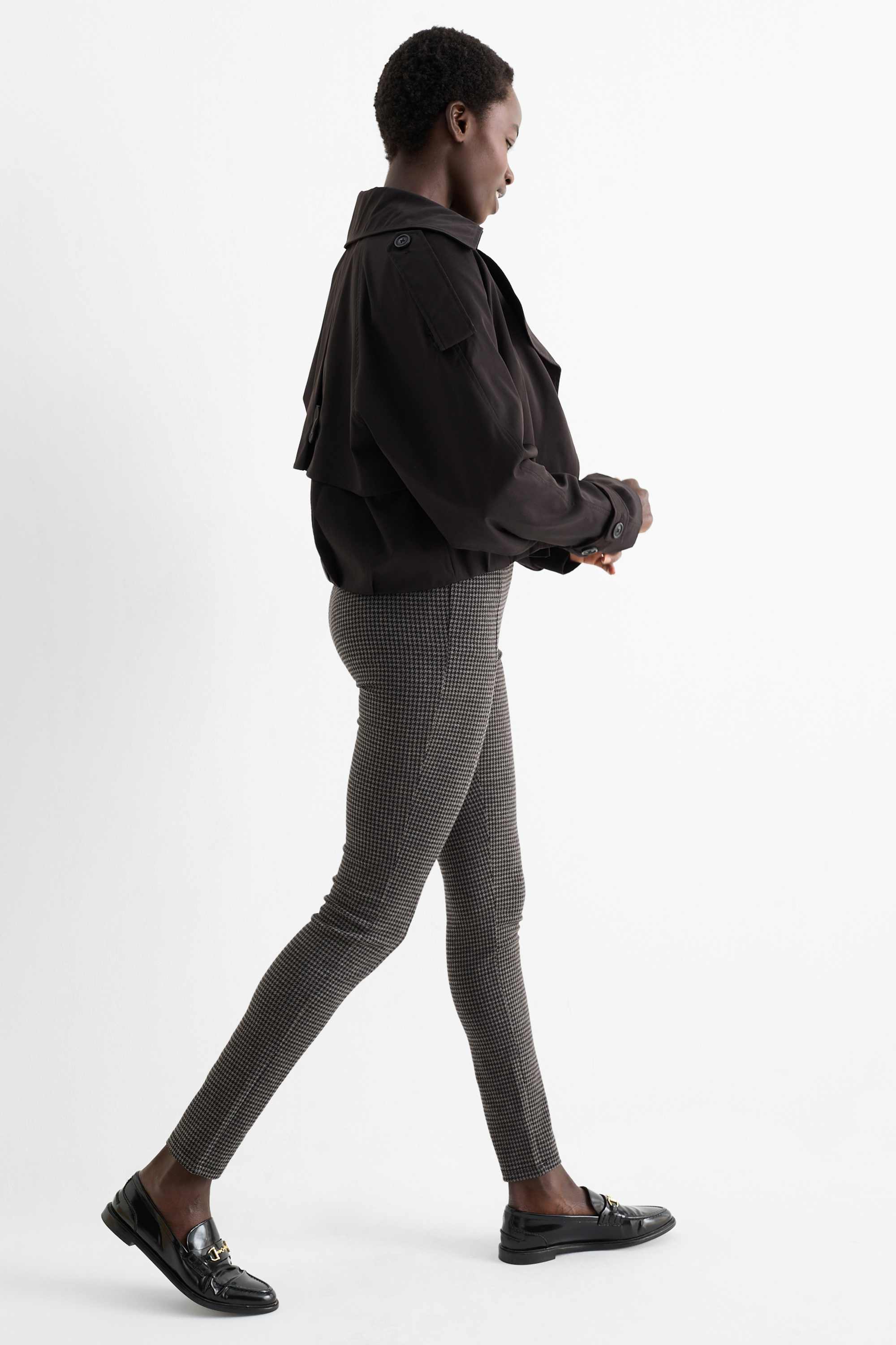 Leggings - check dark gray