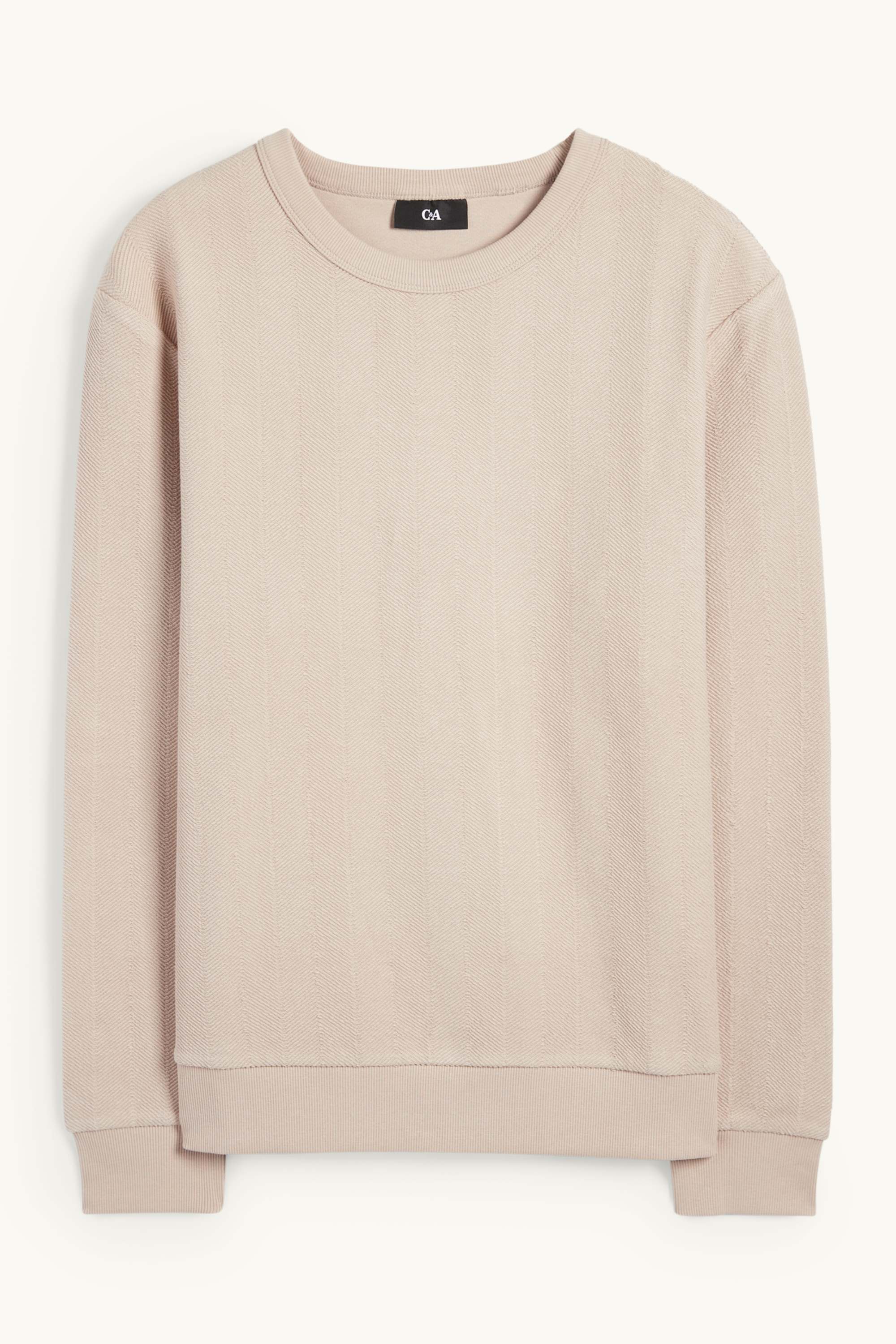 Sweatshirt - textured beige