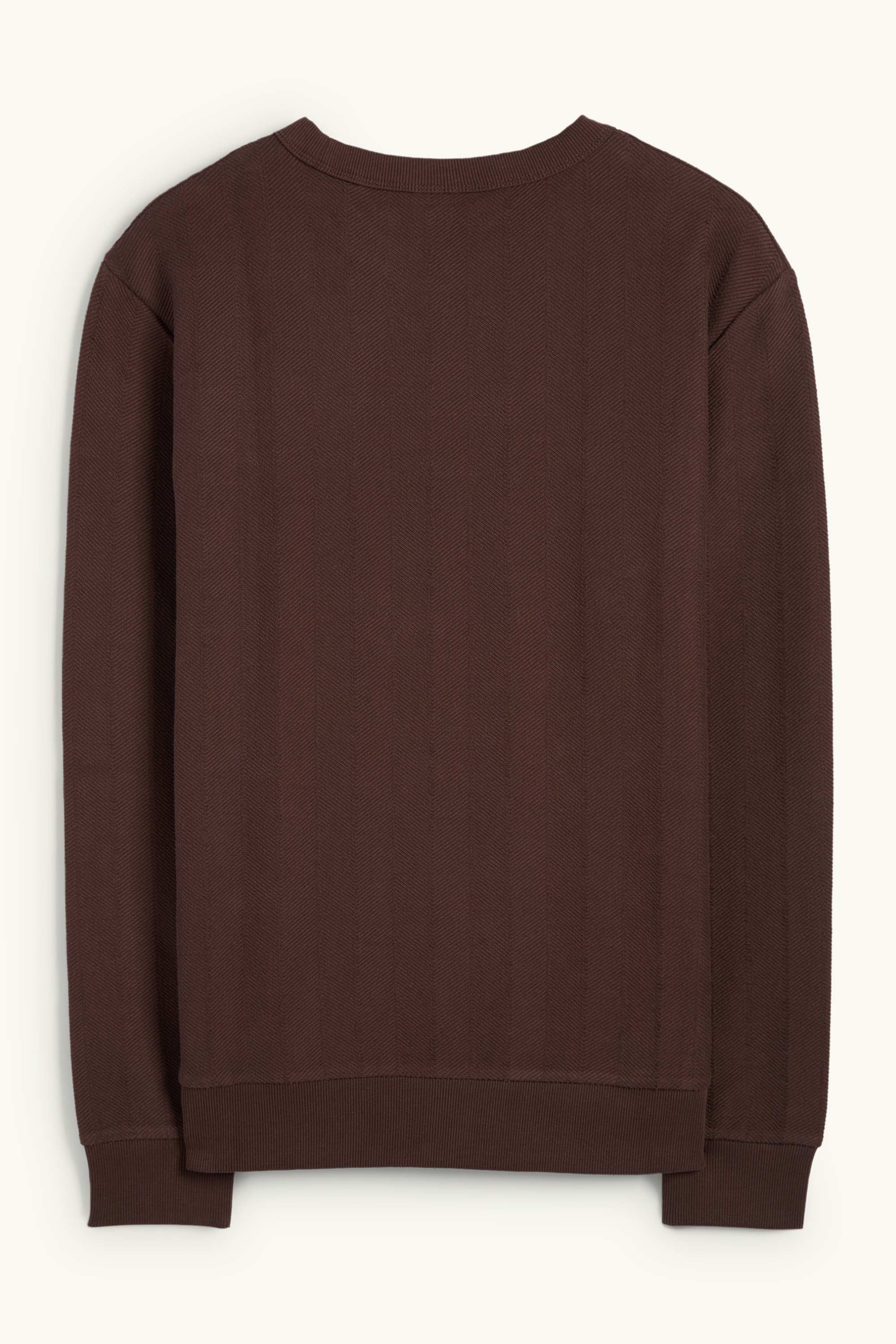 Sweatshirt - textured dark brown