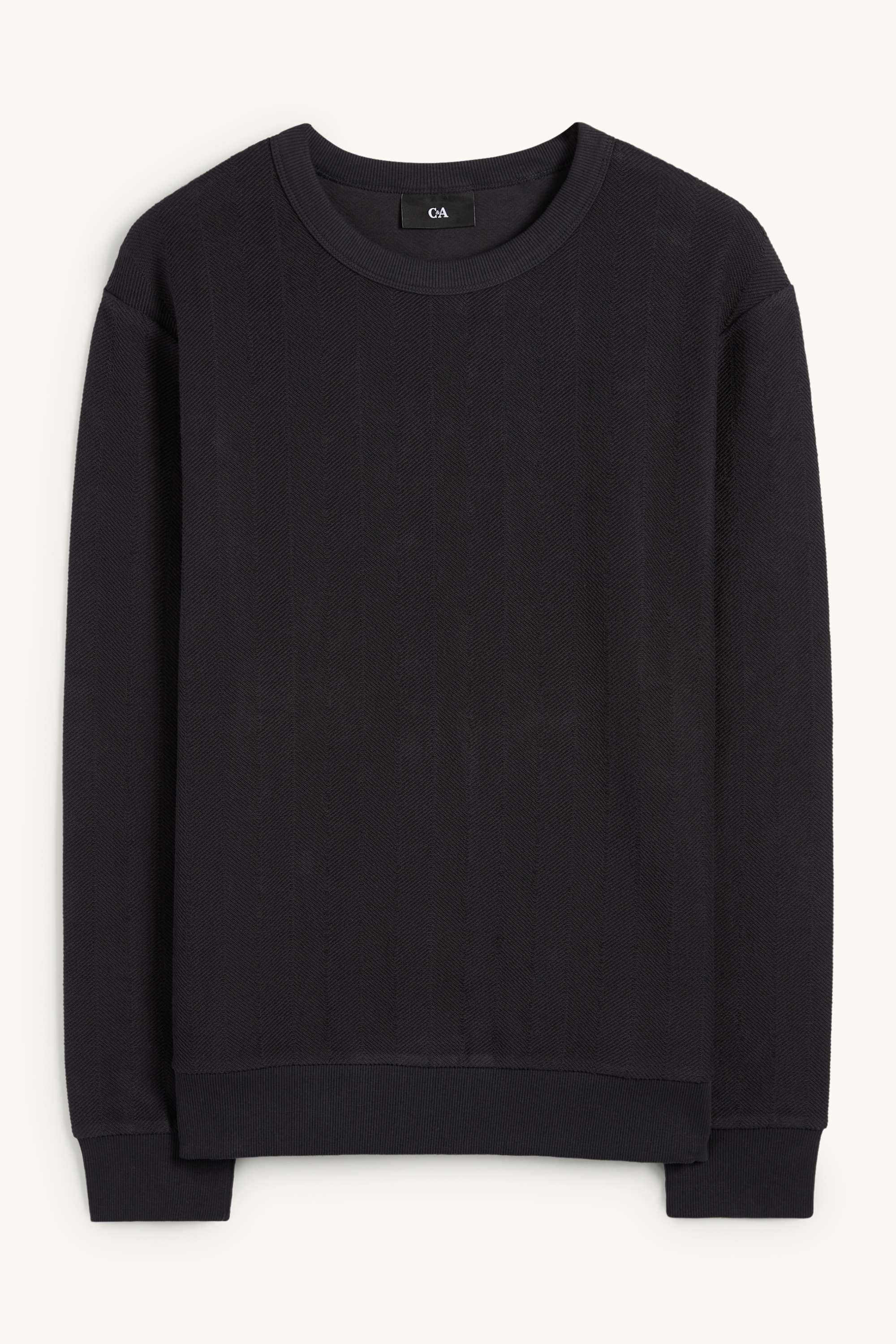 Sweatshirt - textured black