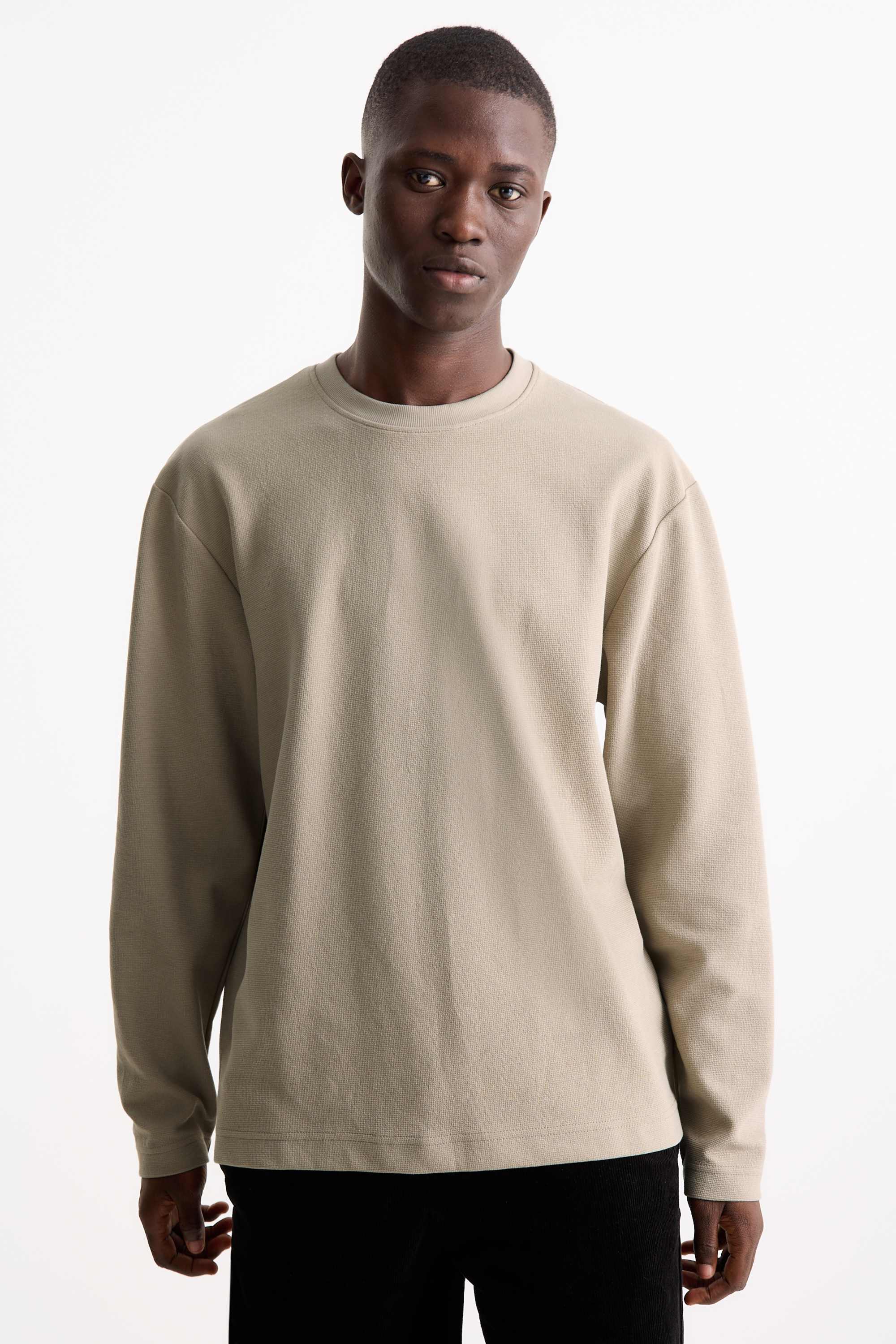 Sweatshirt - textured taupe