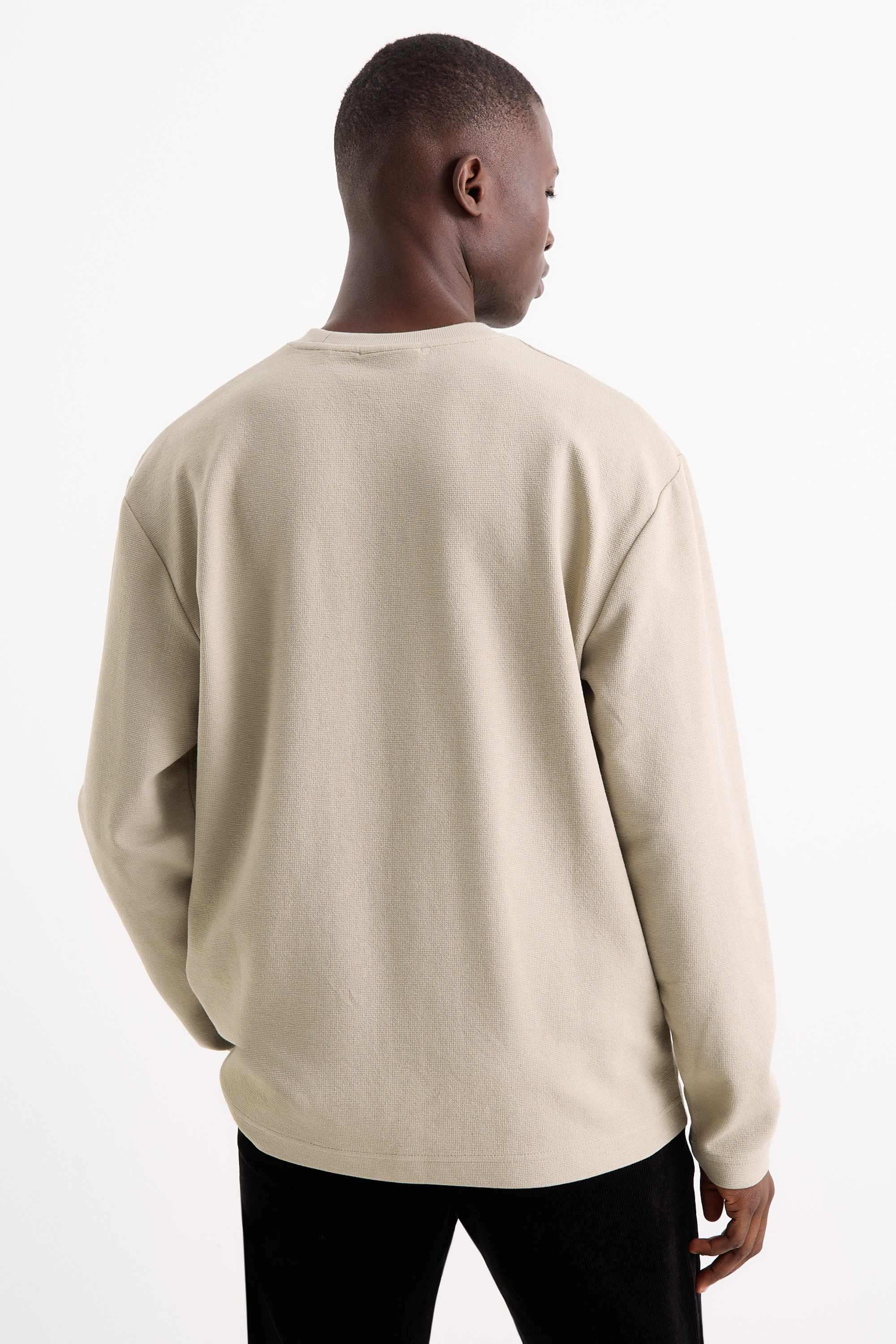 Sweatshirt - textured taupe