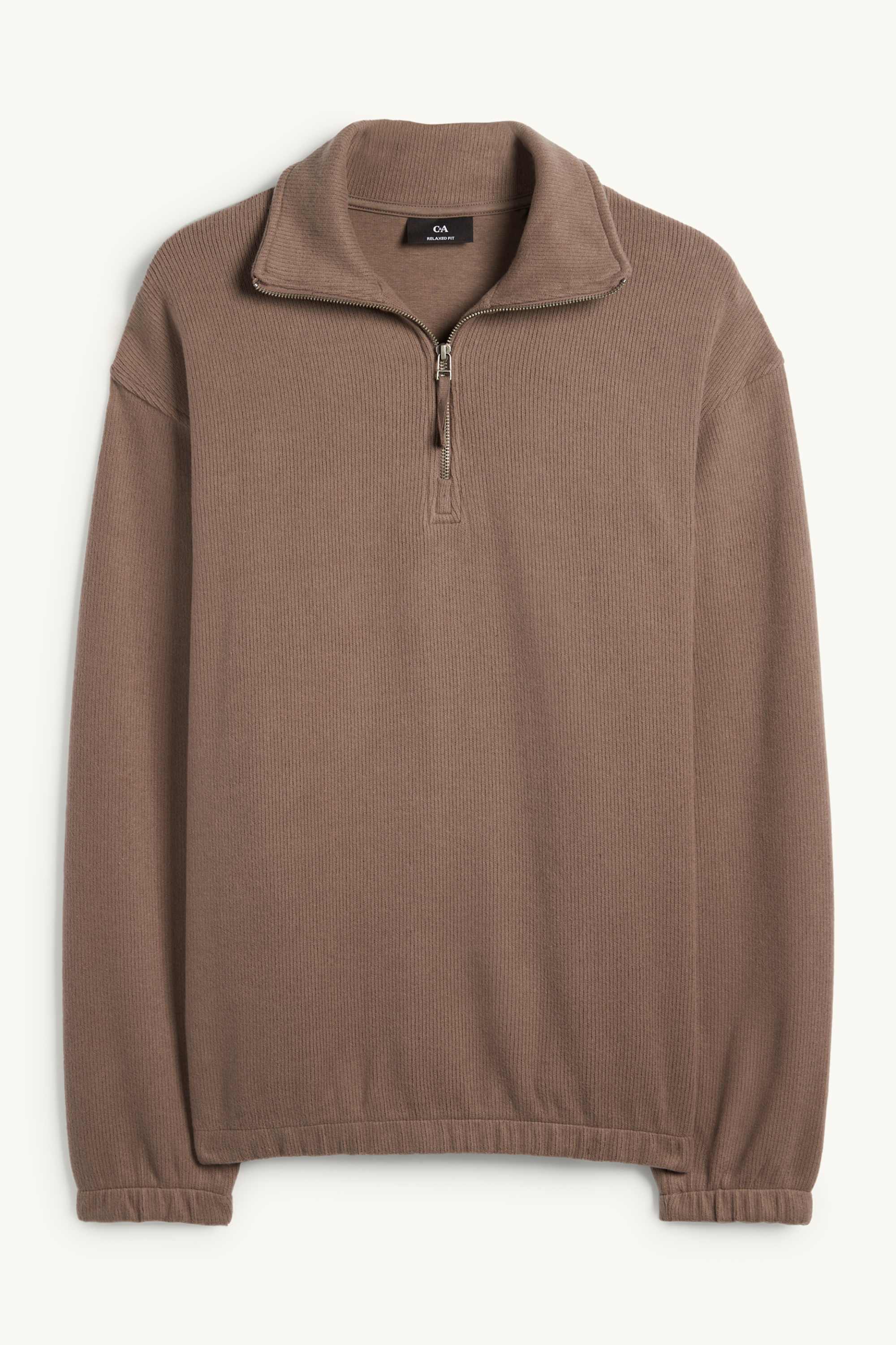 Sweatshirt - ribbed brown