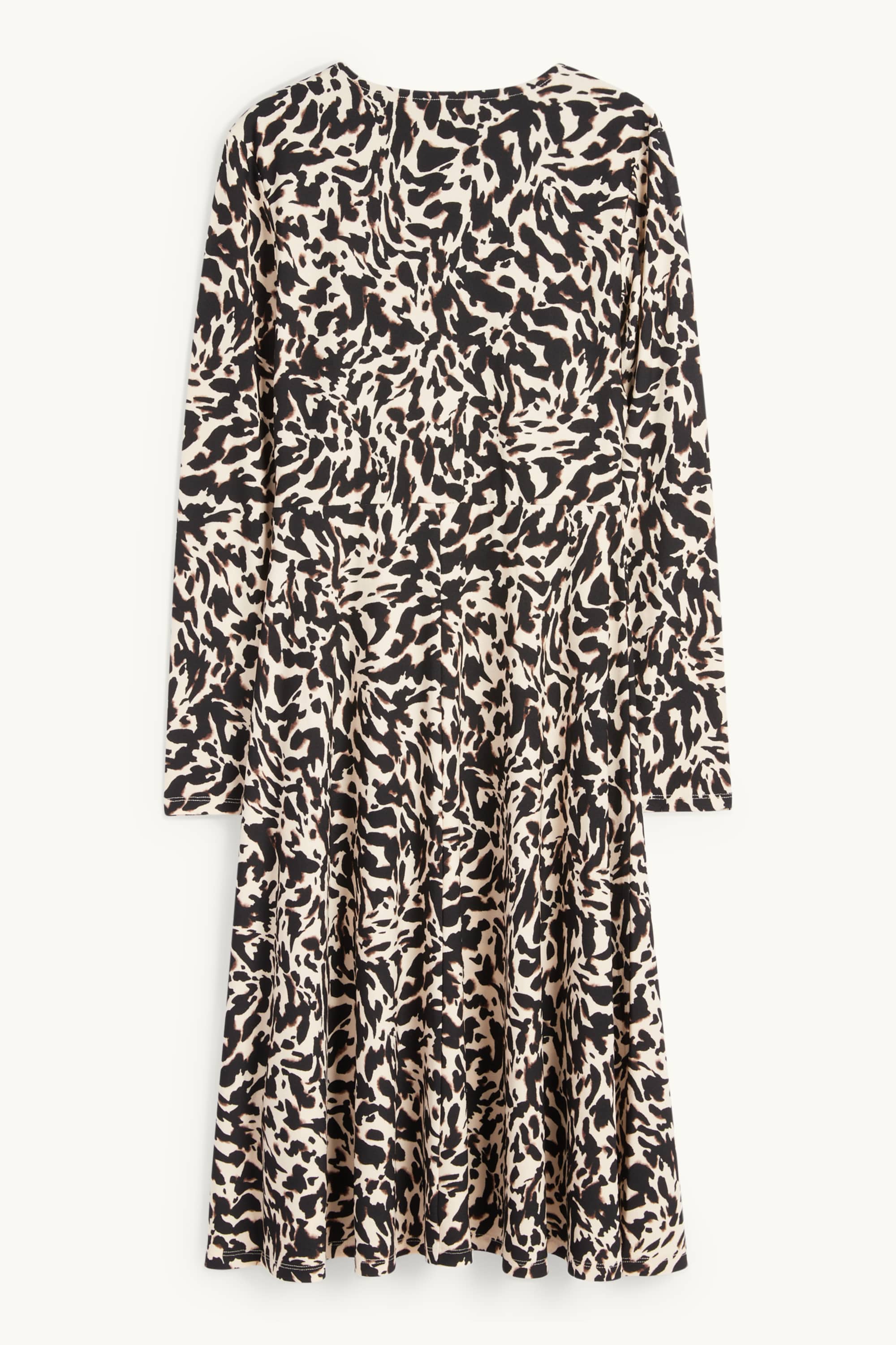 Wrap dress - patterned black / beige
