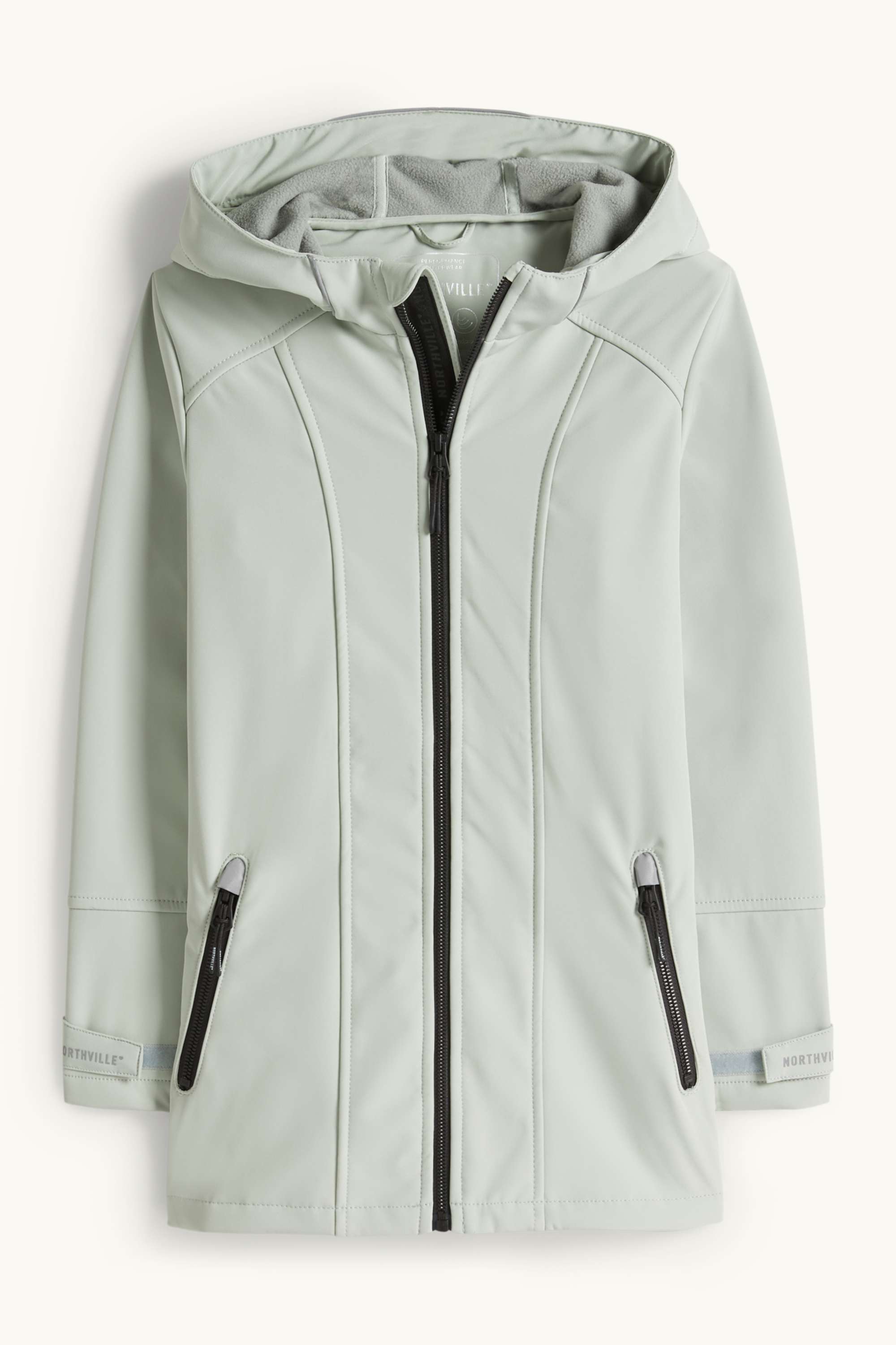 Softshell jacket with hood - waterproof mint green