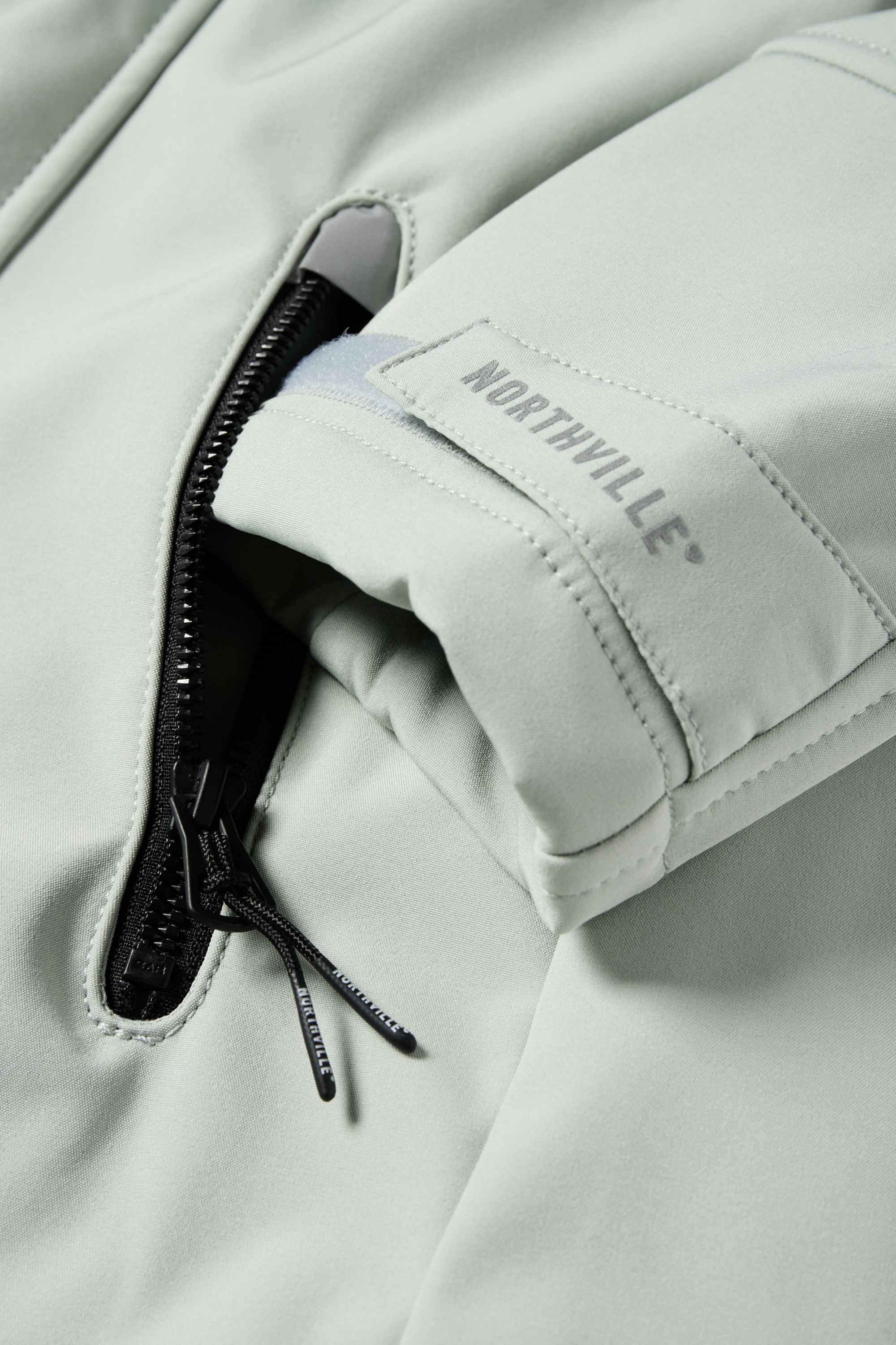Softshell jacket with hood - waterproof mint green