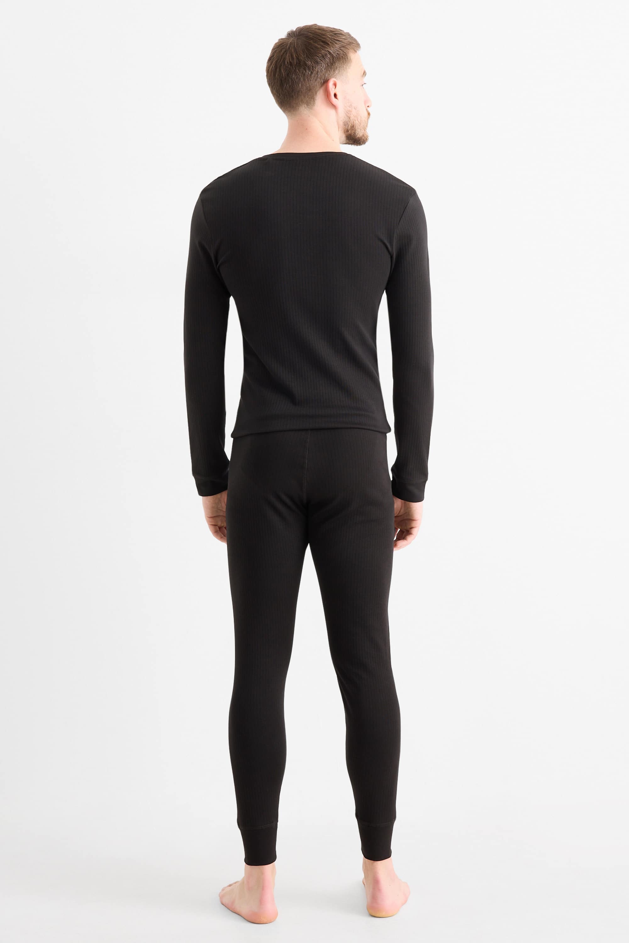 Long johns - ribbed black
