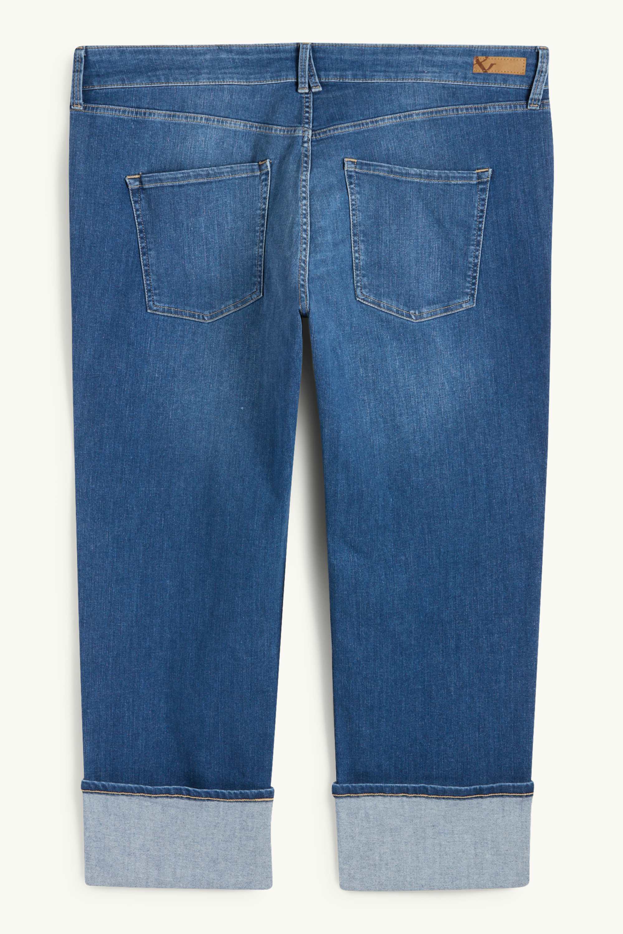 Straight jeans - mid-rise waist - LYCRA® blue denim