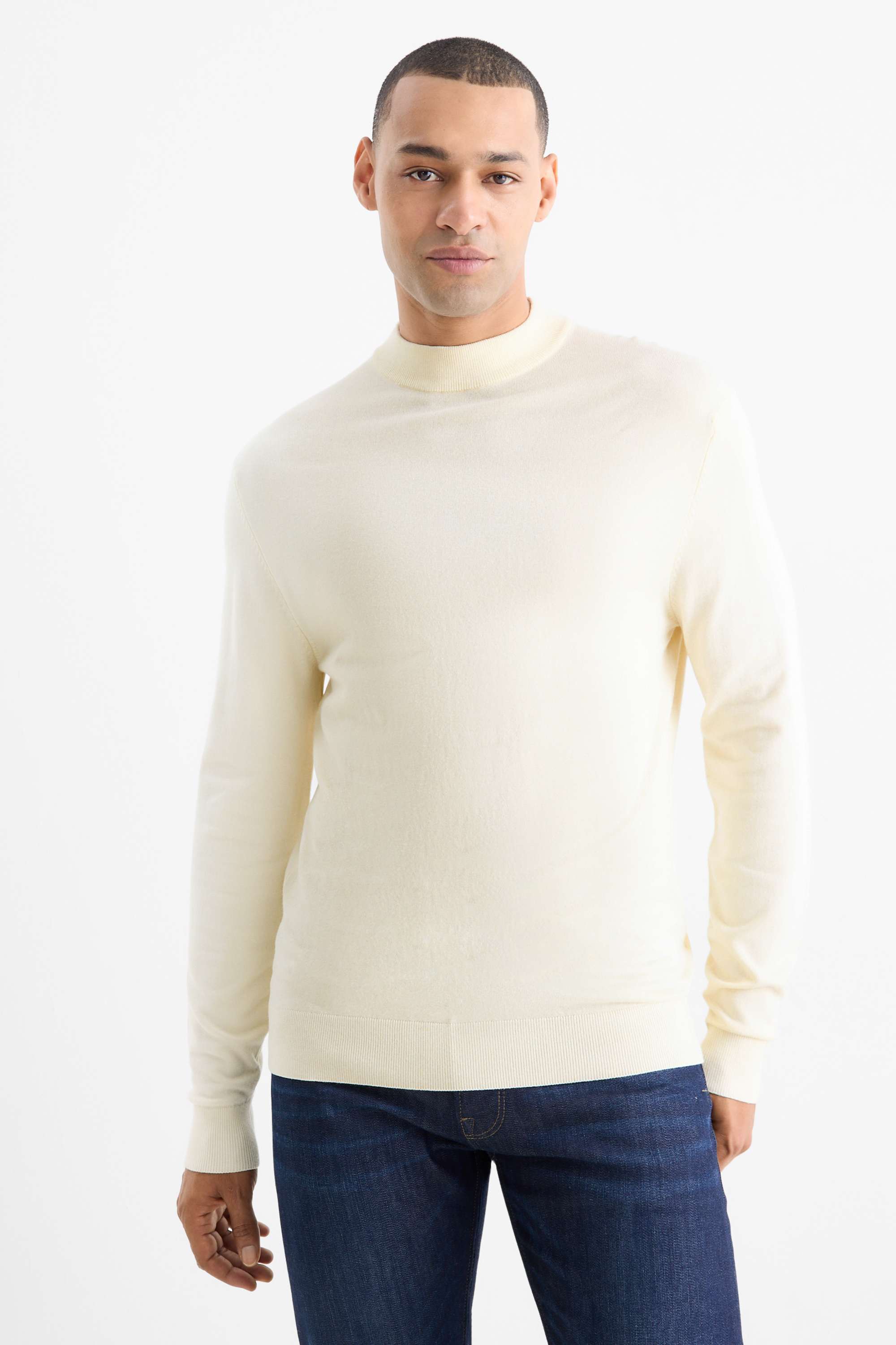 Fine knit jumper cremewhite