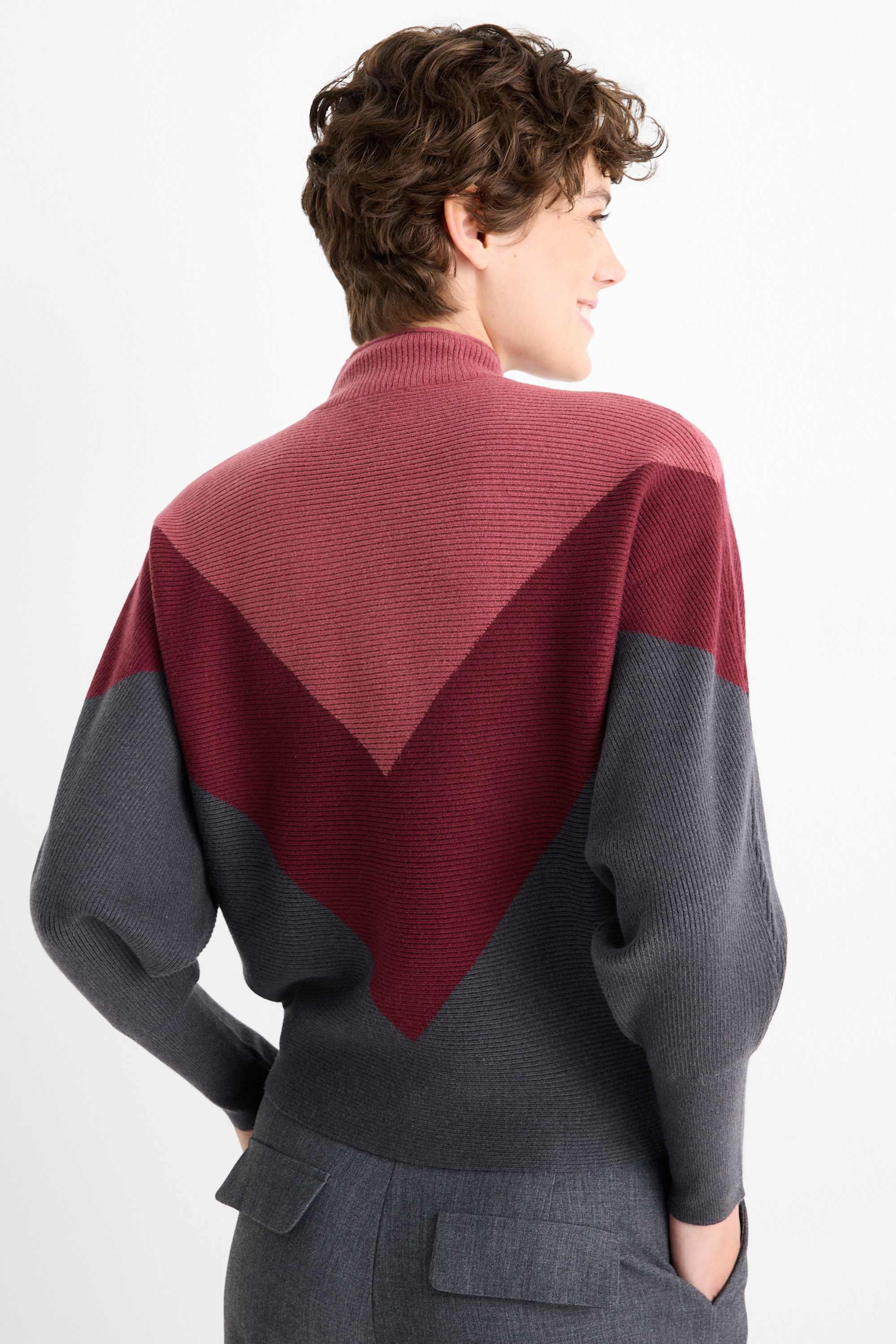 Jumper - ribbed bordeaux