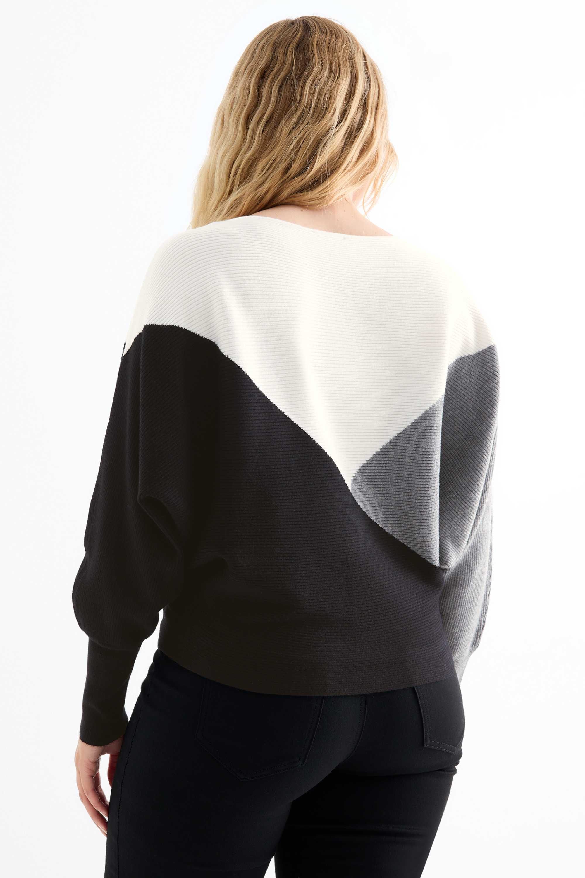 Jumper - ribbed black / white