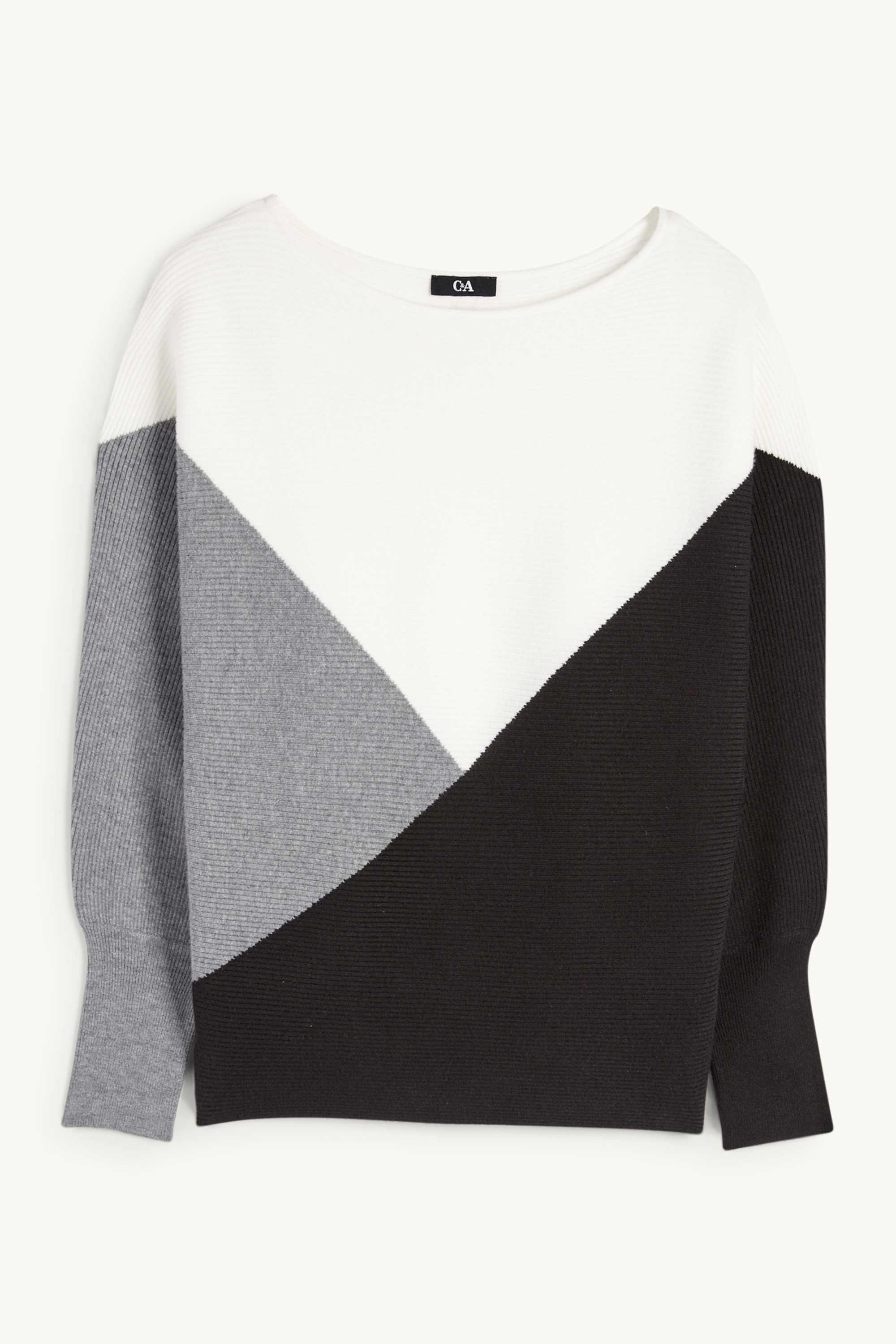 Jumper - ribbed black / white
