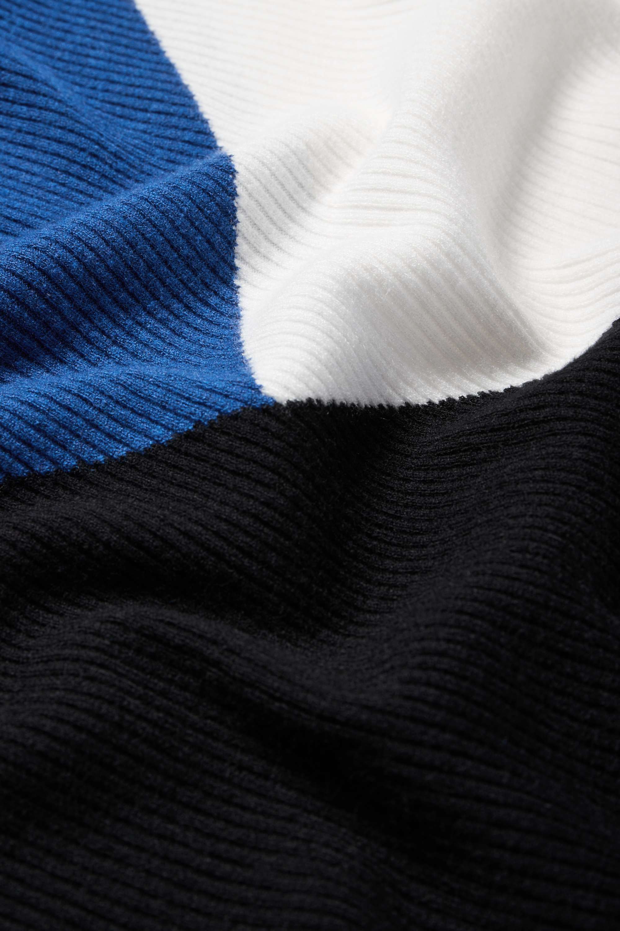 Jumper - ribbed blue / creme