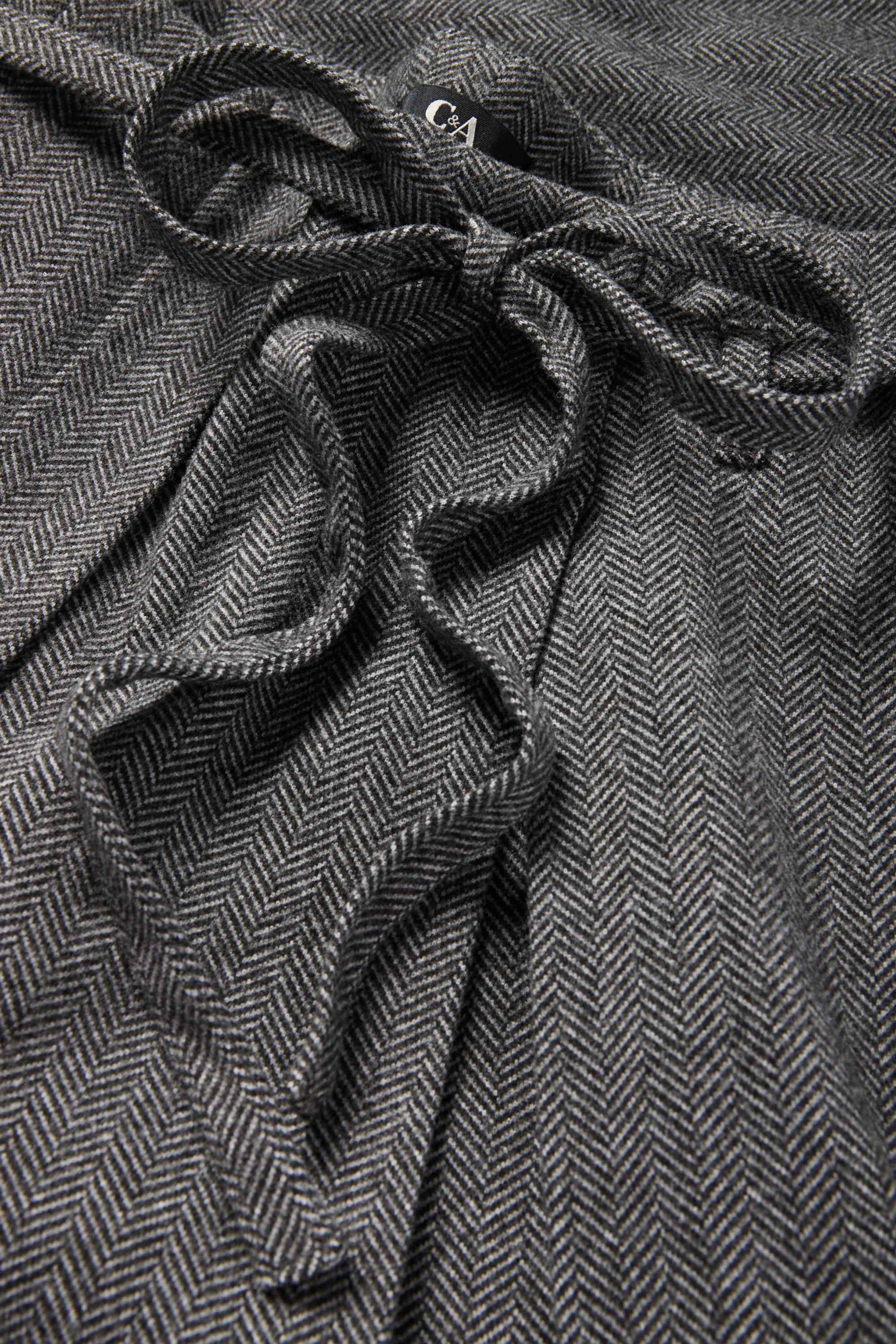 Cloth trousers - high waist - wide leg - patterned gray
