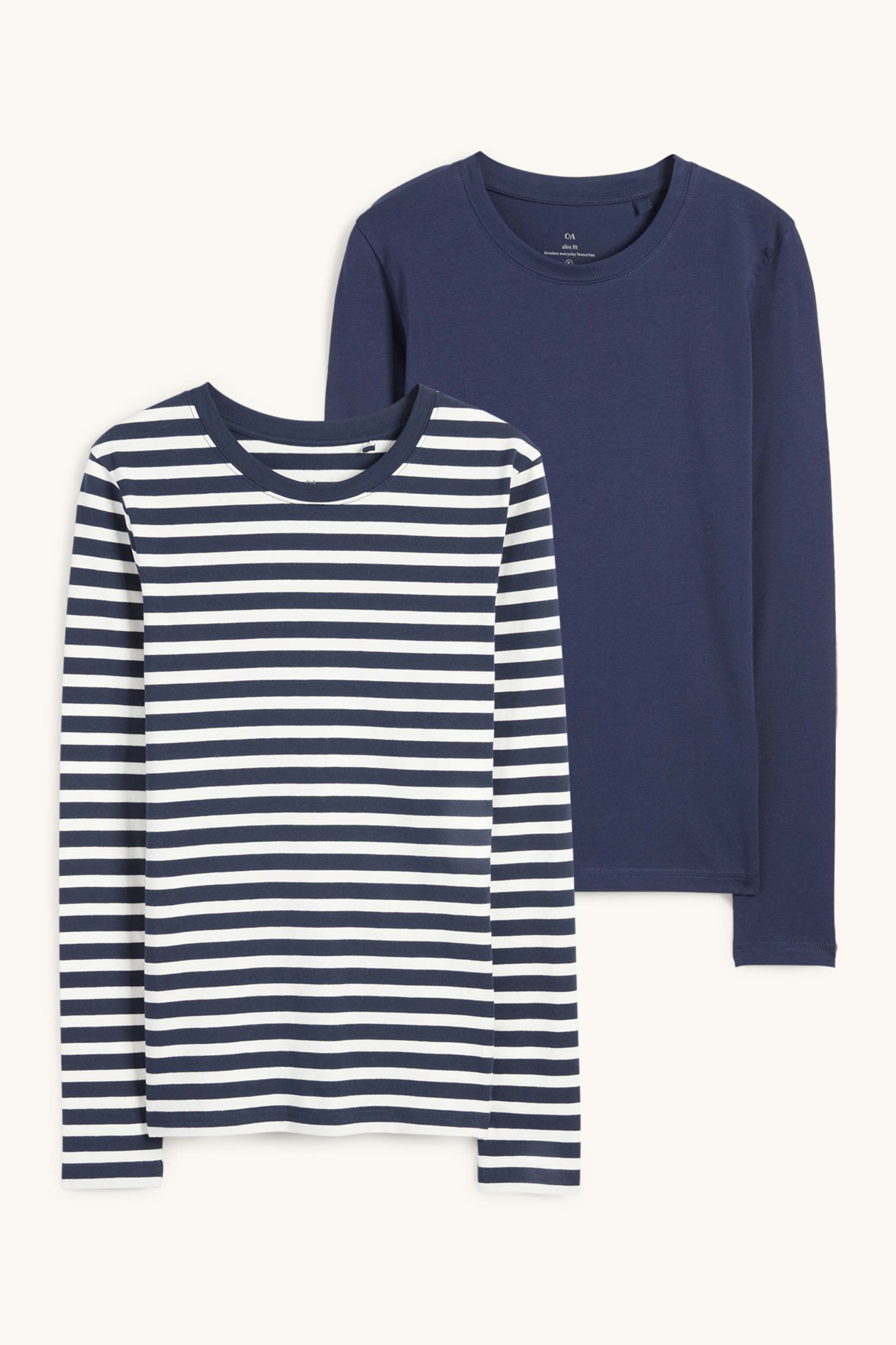 Multipack of 2 - long sleeve top dark blue