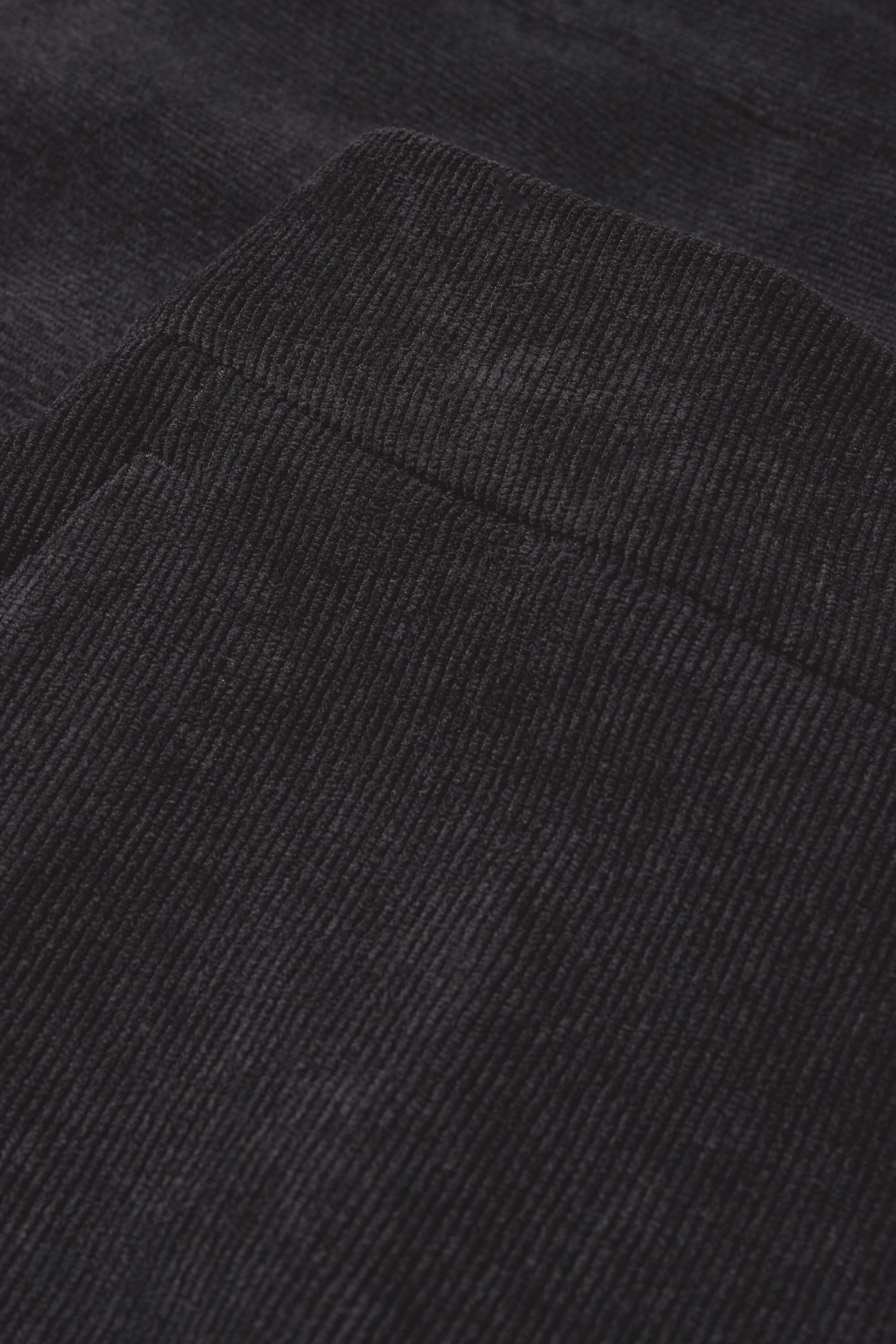 Corduroy trousers - mid-rise waist - wide leg black