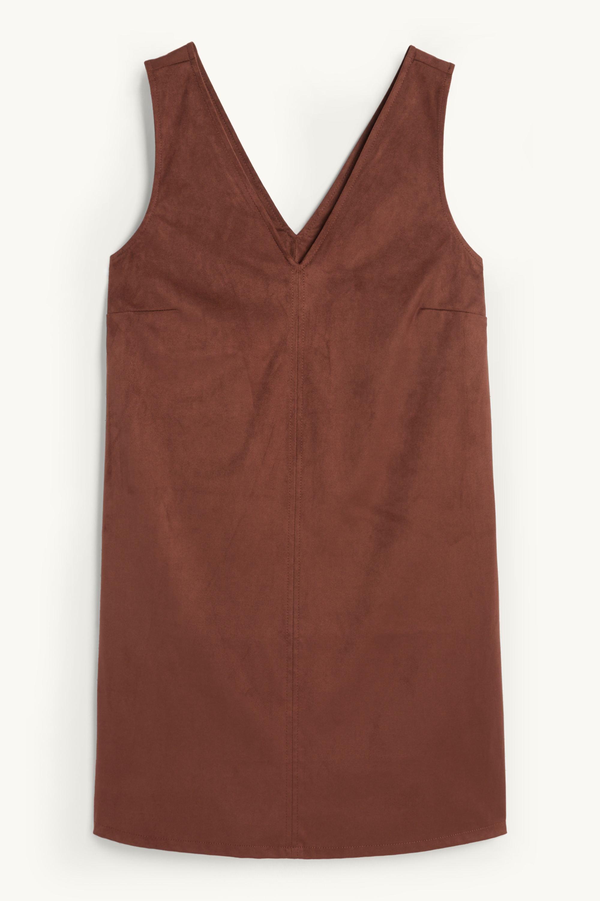 Dress - straight fit - faux suede brown