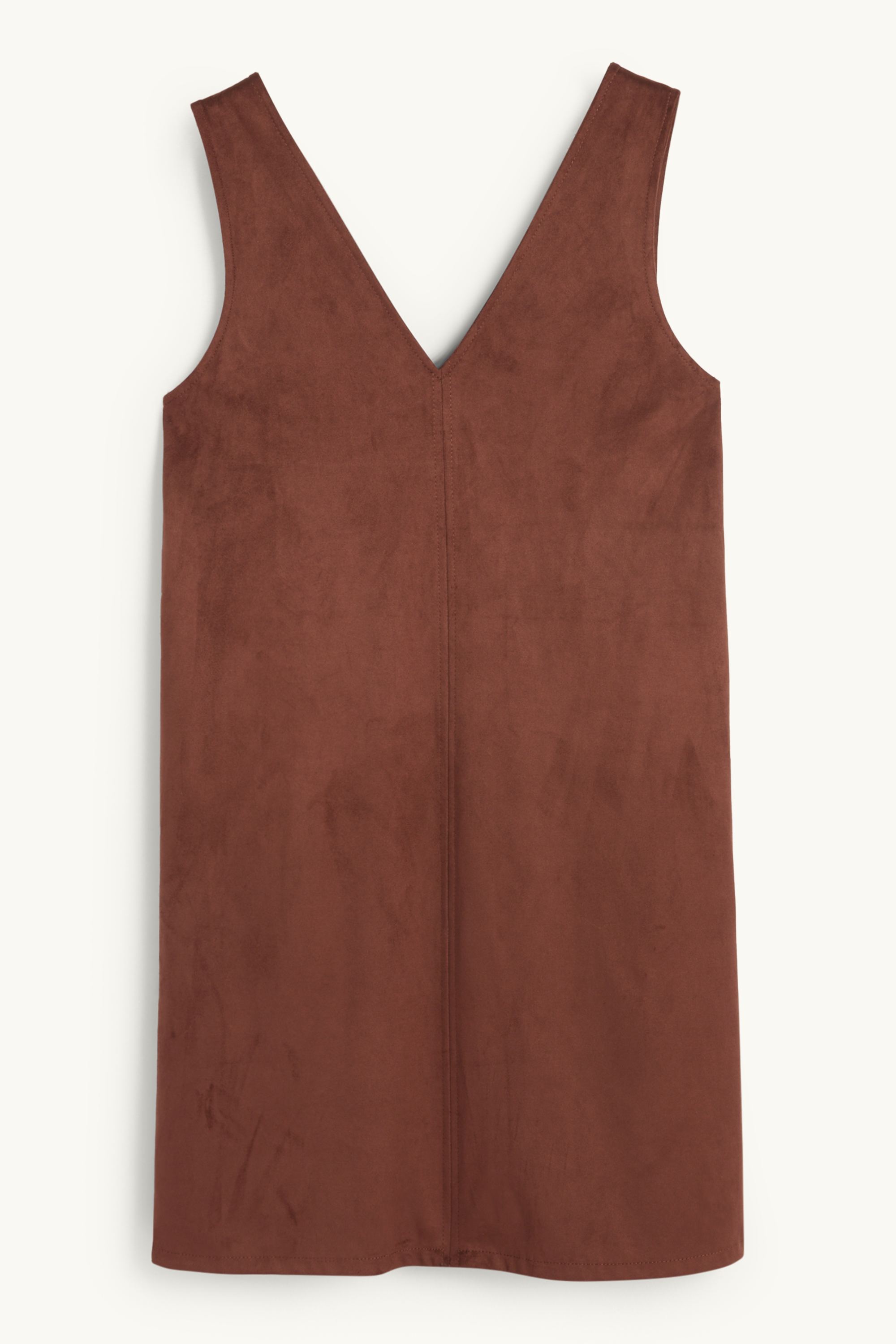 Dress - straight fit - faux suede brown