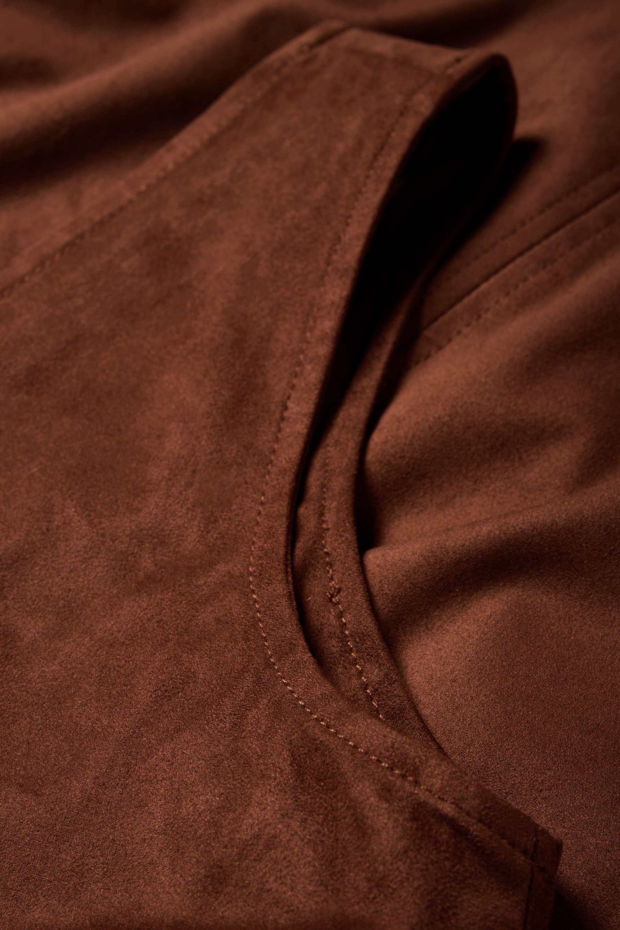 Dress - straight fit - faux suede brown