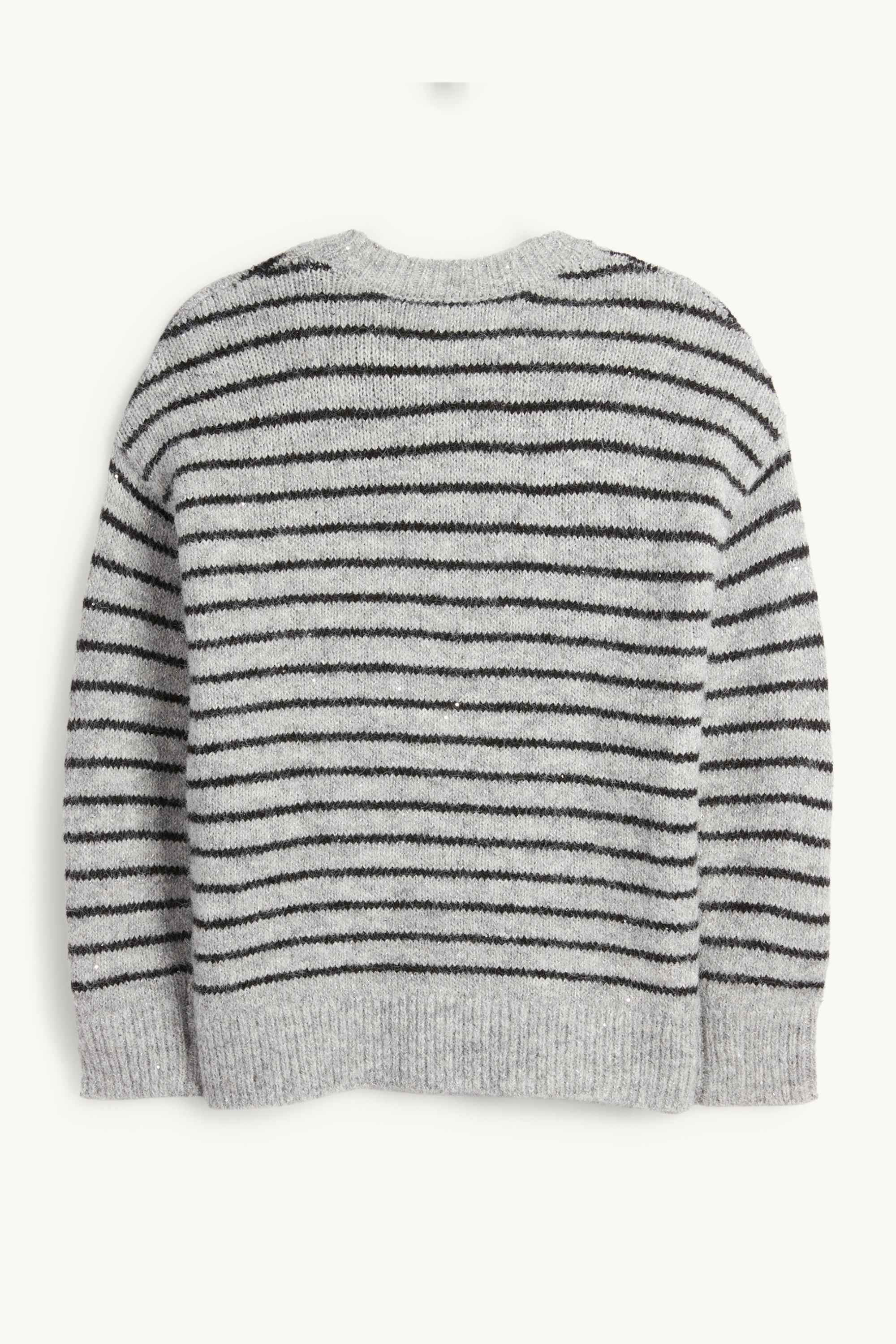 Jumper - shiny - striped gray