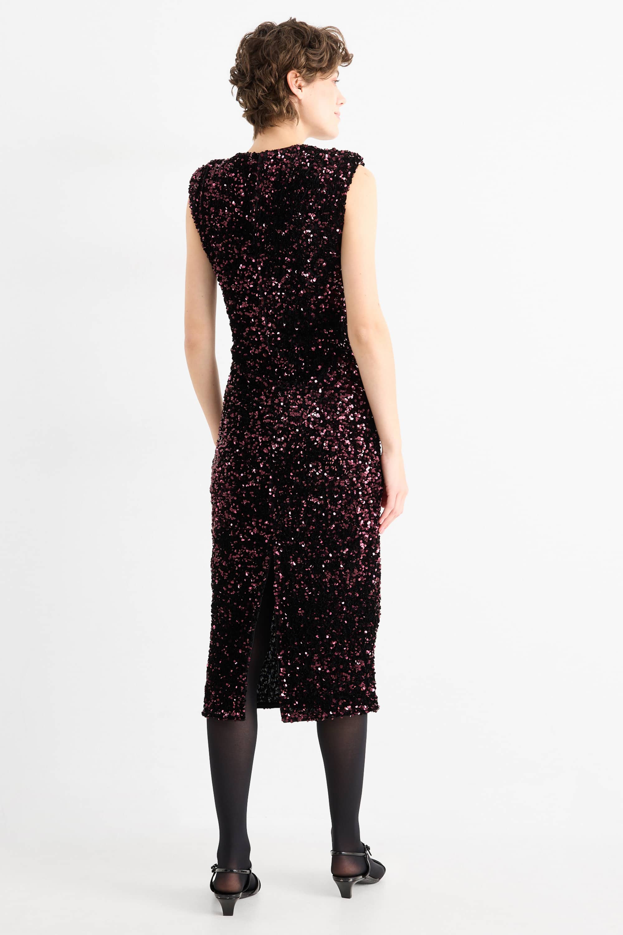 Sequin bodycon dress bordeaux