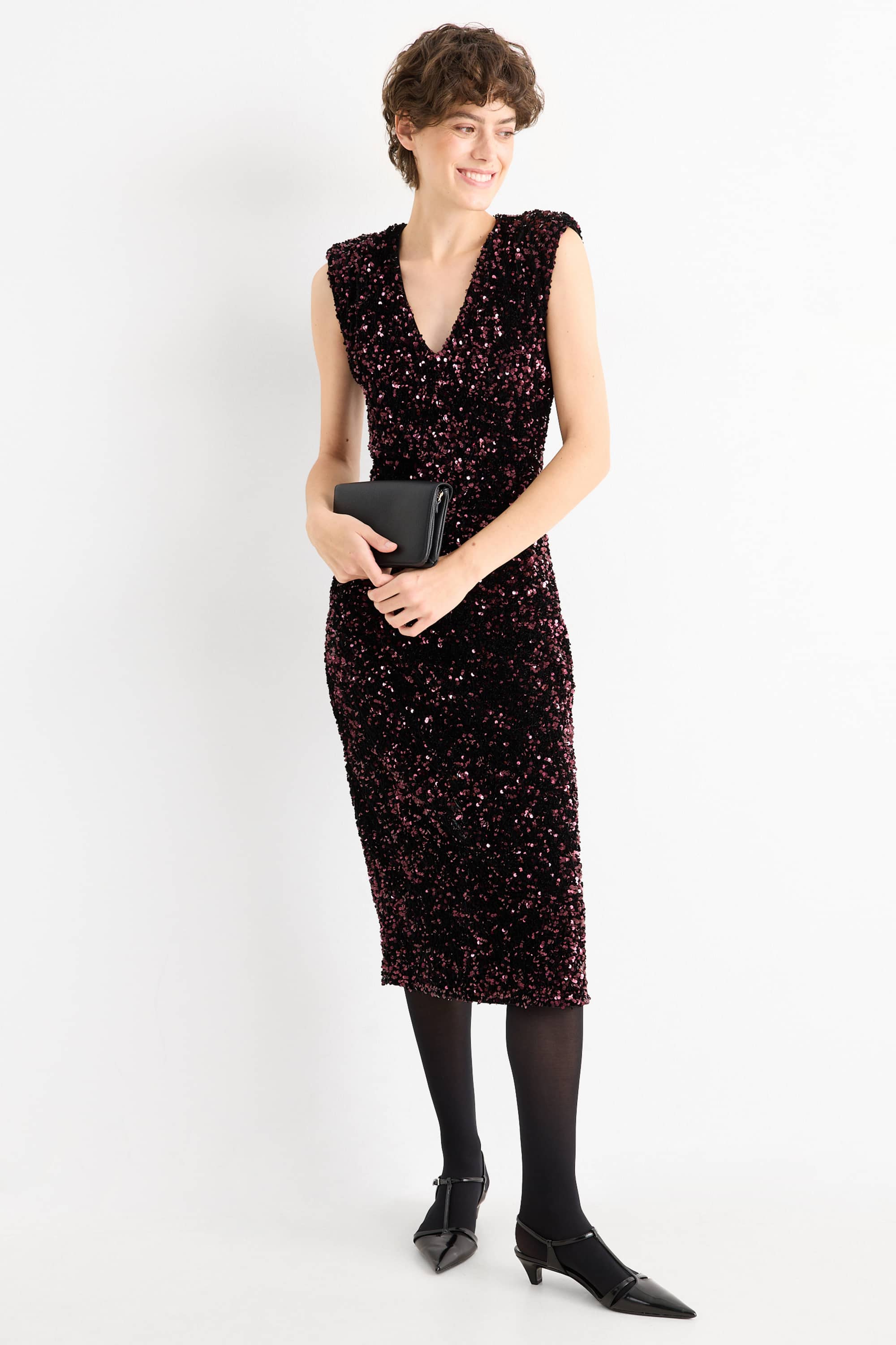 Sequin bodycon dress bordeaux