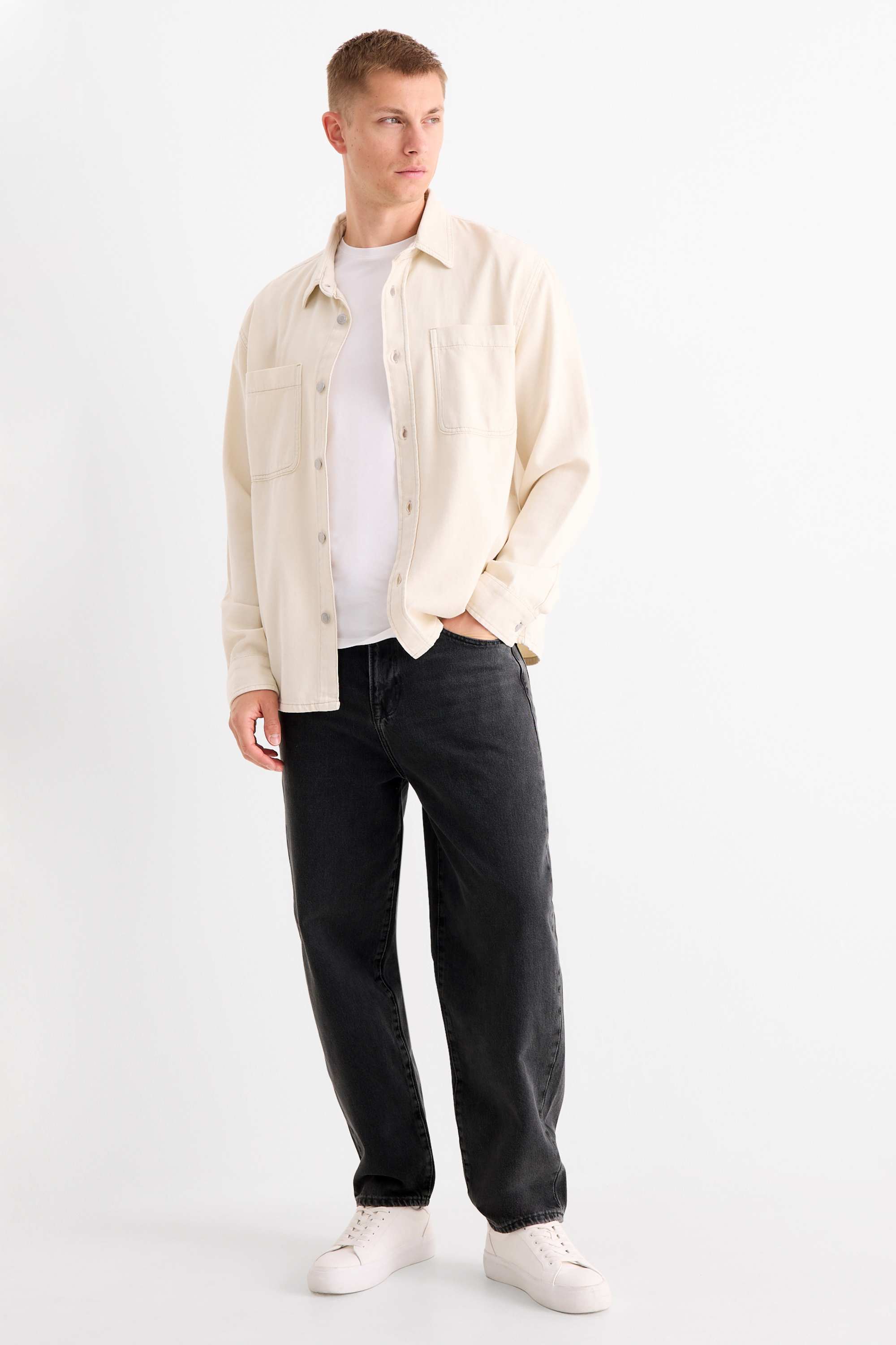 Barrel jeans denim-dark gray
