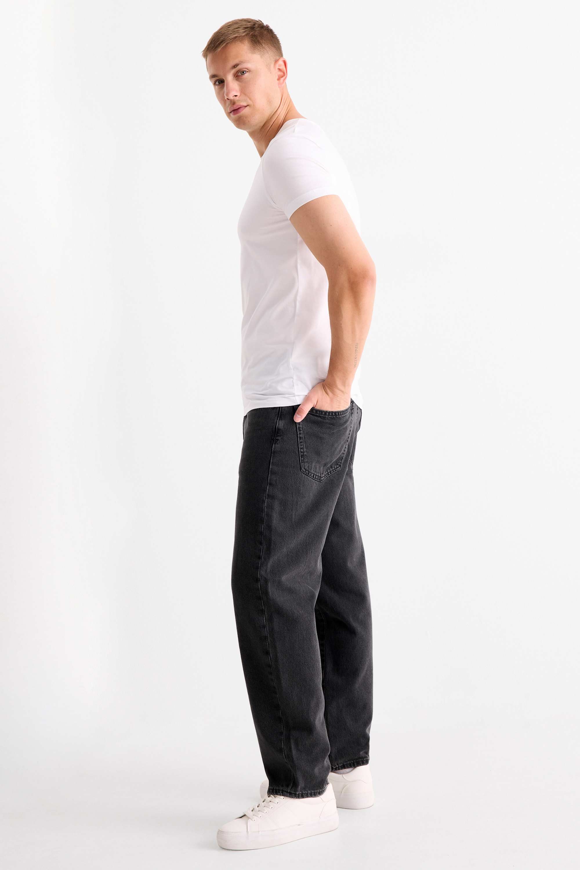 Barrel jeans denim-dark gray