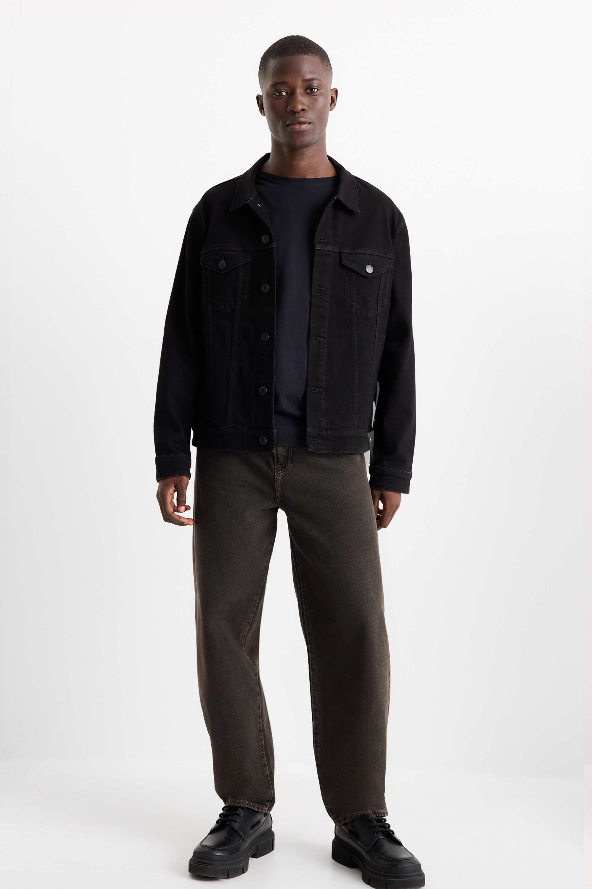 Barrel jeans denim-brown